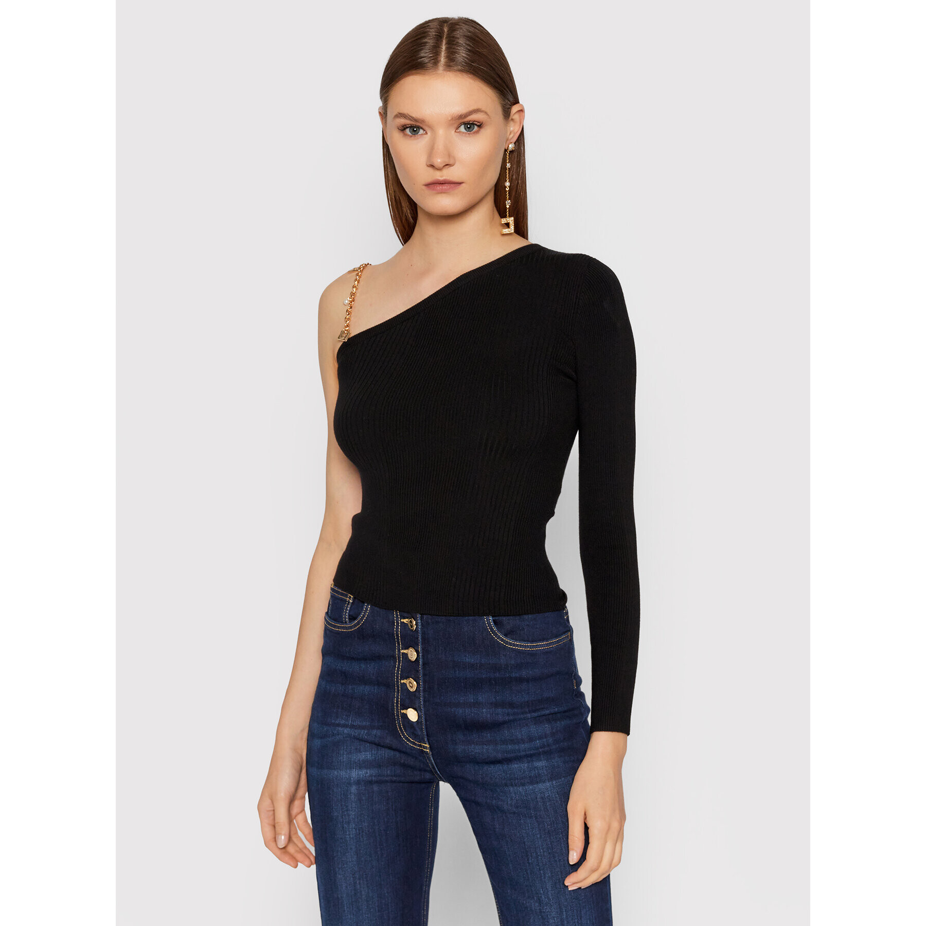 Elisabetta Franchi Блуза MK-22B-16E2-V230 Черен Slim Fit - Pepit.bg