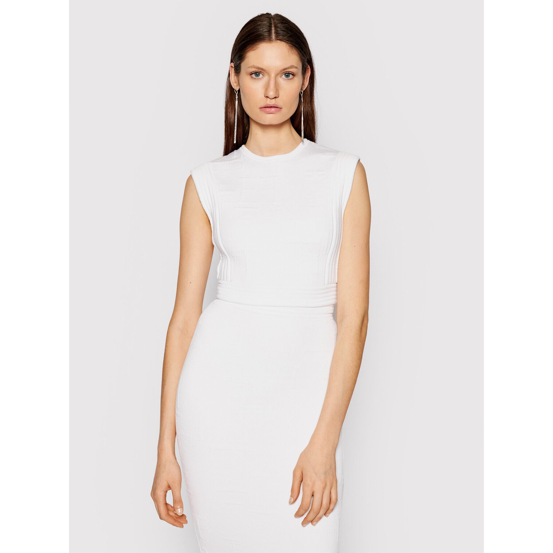Elisabetta Franchi Блуза TK-27Q-11E2-V340 Бял Slim Fit - Pepit.bg