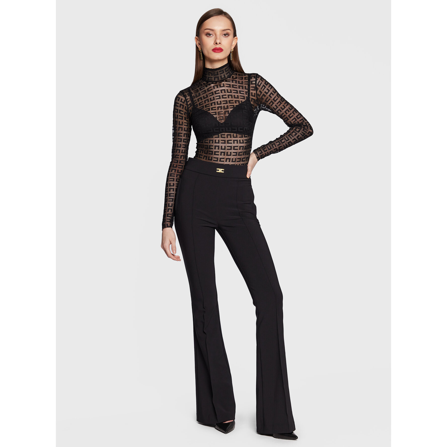 Elisabetta Franchi Боди BO-003-31E2-V230 Черен Slim Fit - Pepit.bg