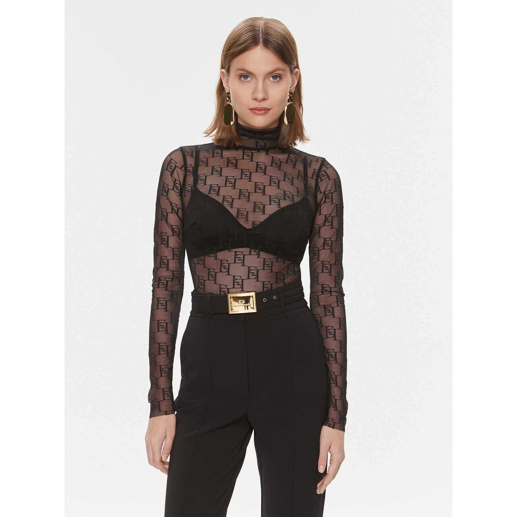 Elisabetta Franchi Боди BO-004-41E2 Черен Regular Fit - Pepit.bg