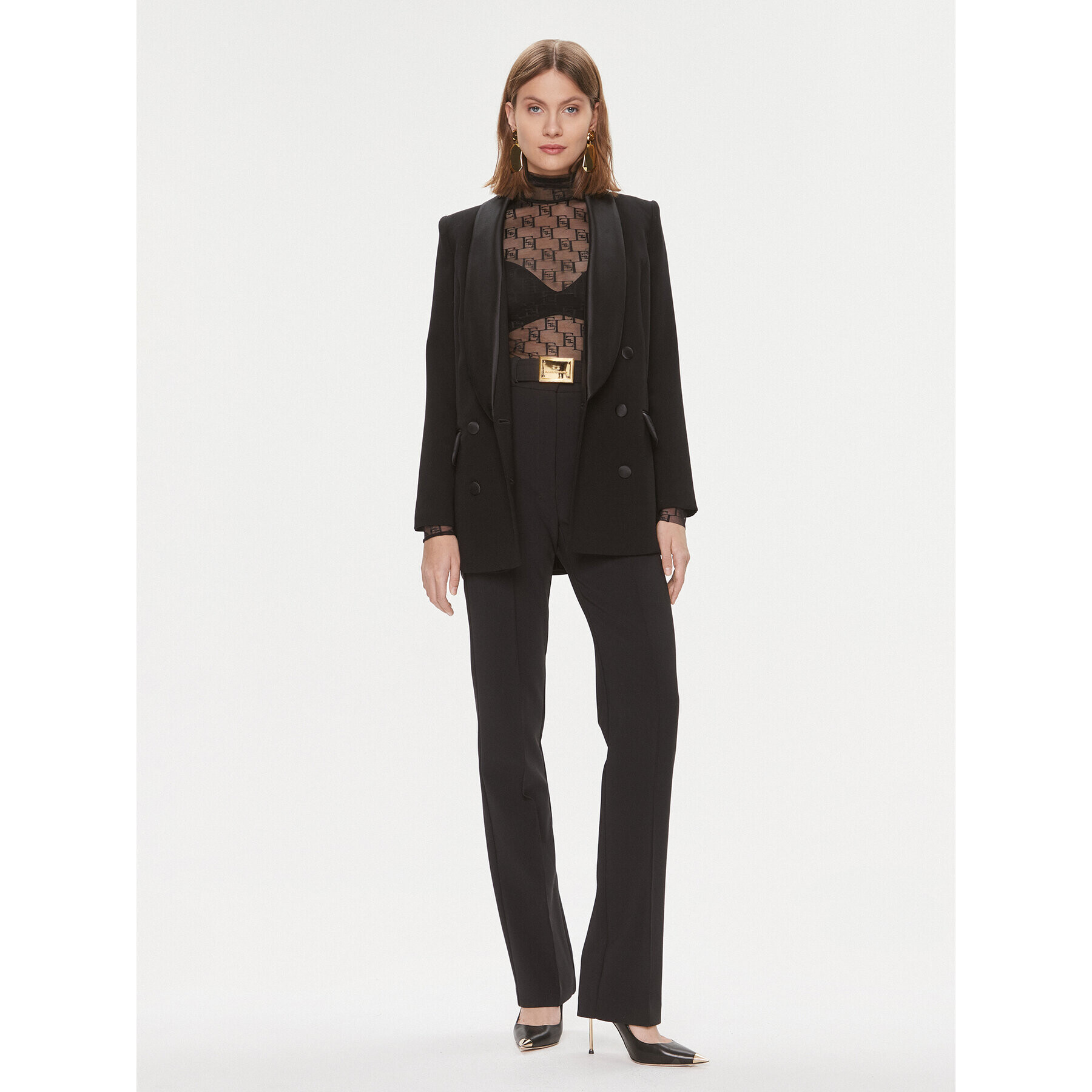 Elisabetta Franchi Боди BO-004-41E2 Черен Regular Fit - Pepit.bg