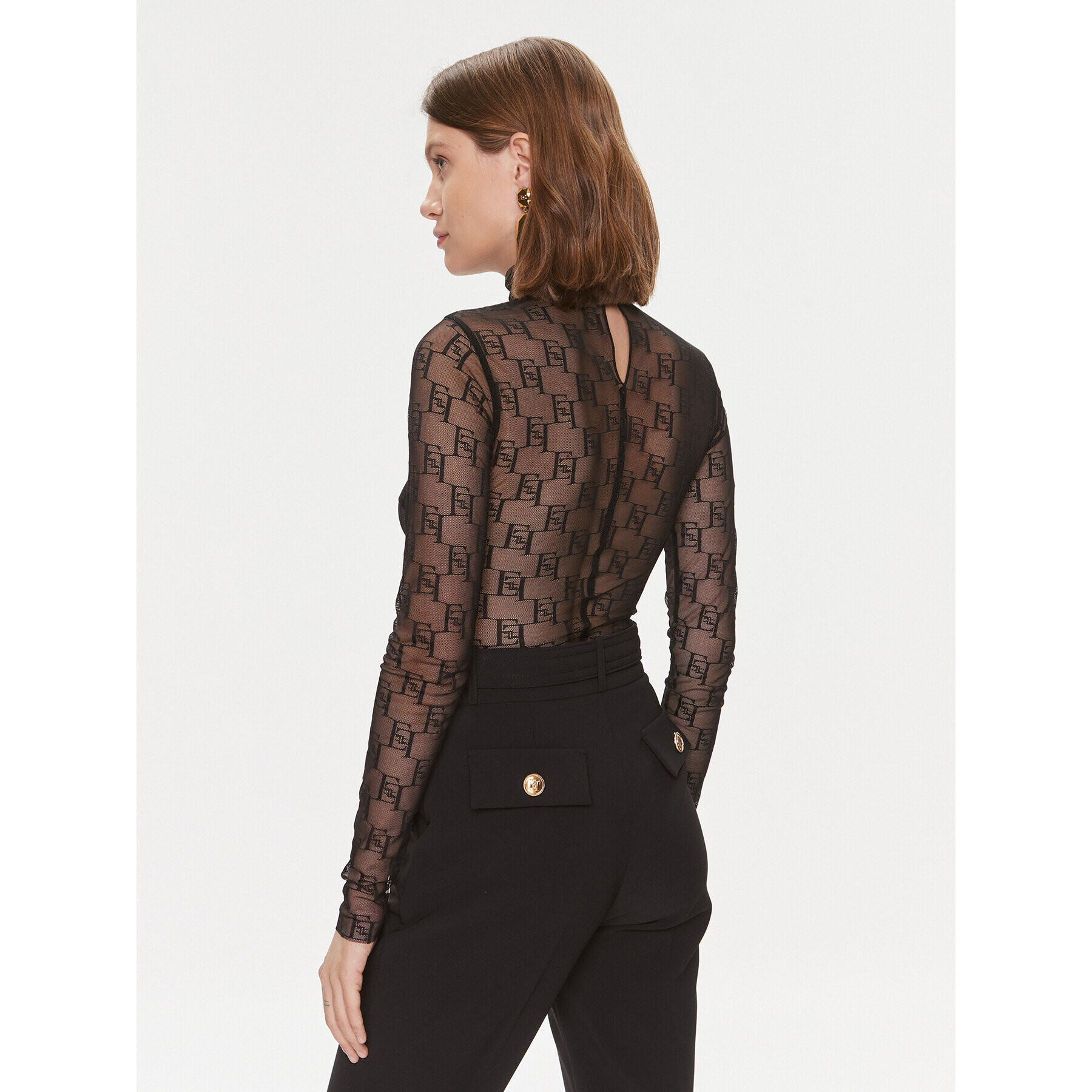 Elisabetta Franchi Боди BO-004-41E2 Черен Regular Fit - Pepit.bg