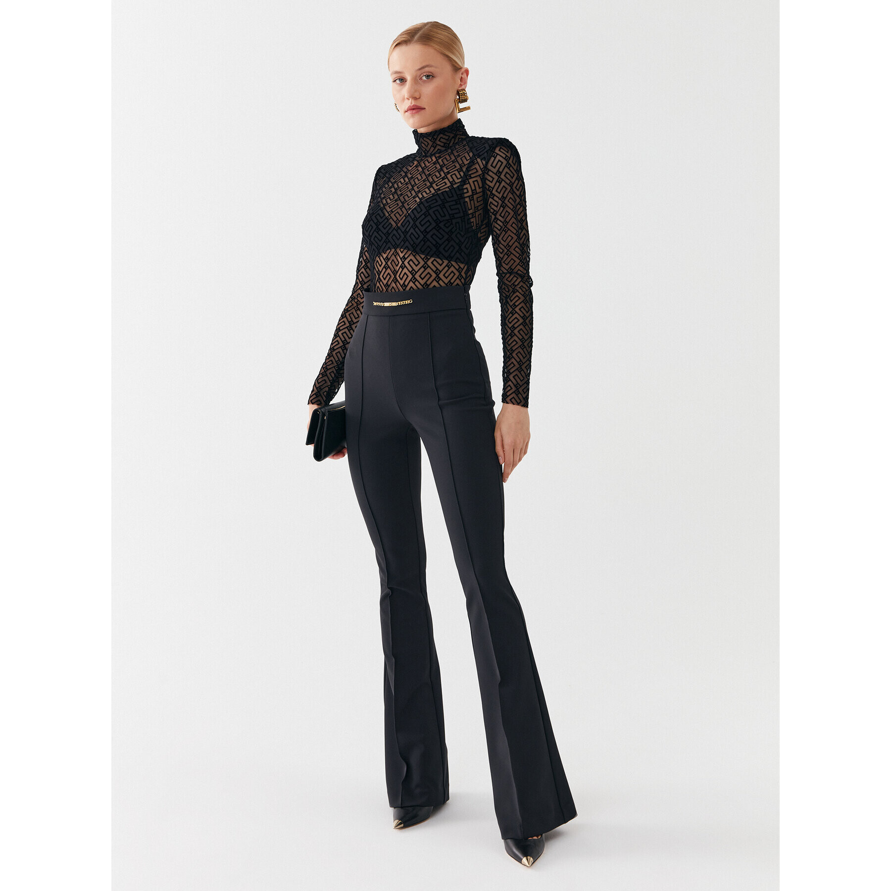 Elisabetta Franchi Боди BO-006-36E2-V260 Черен Slim Fit - Pepit.bg