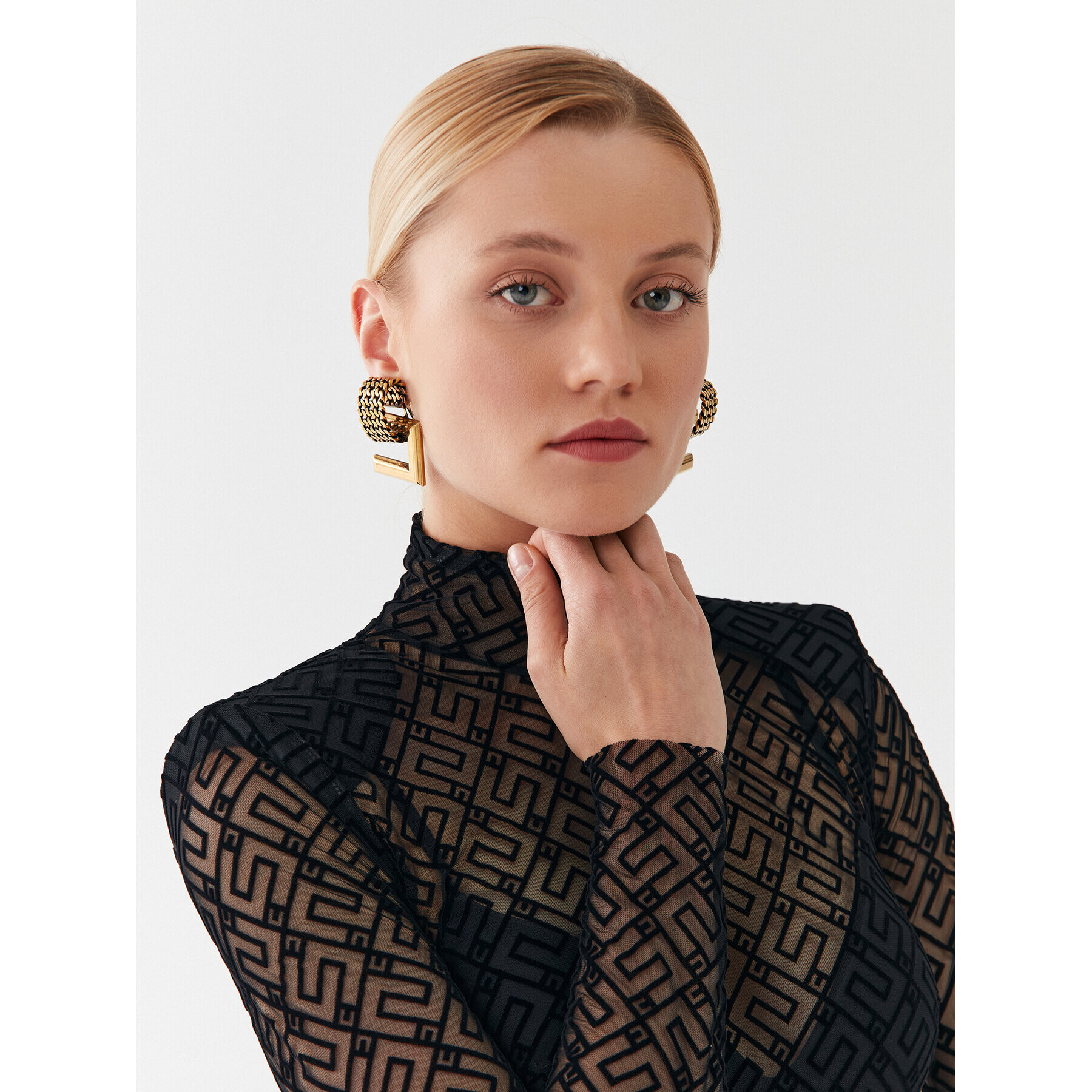 Elisabetta Franchi Боди BO-006-36E2-V260 Черен Slim Fit - Pepit.bg