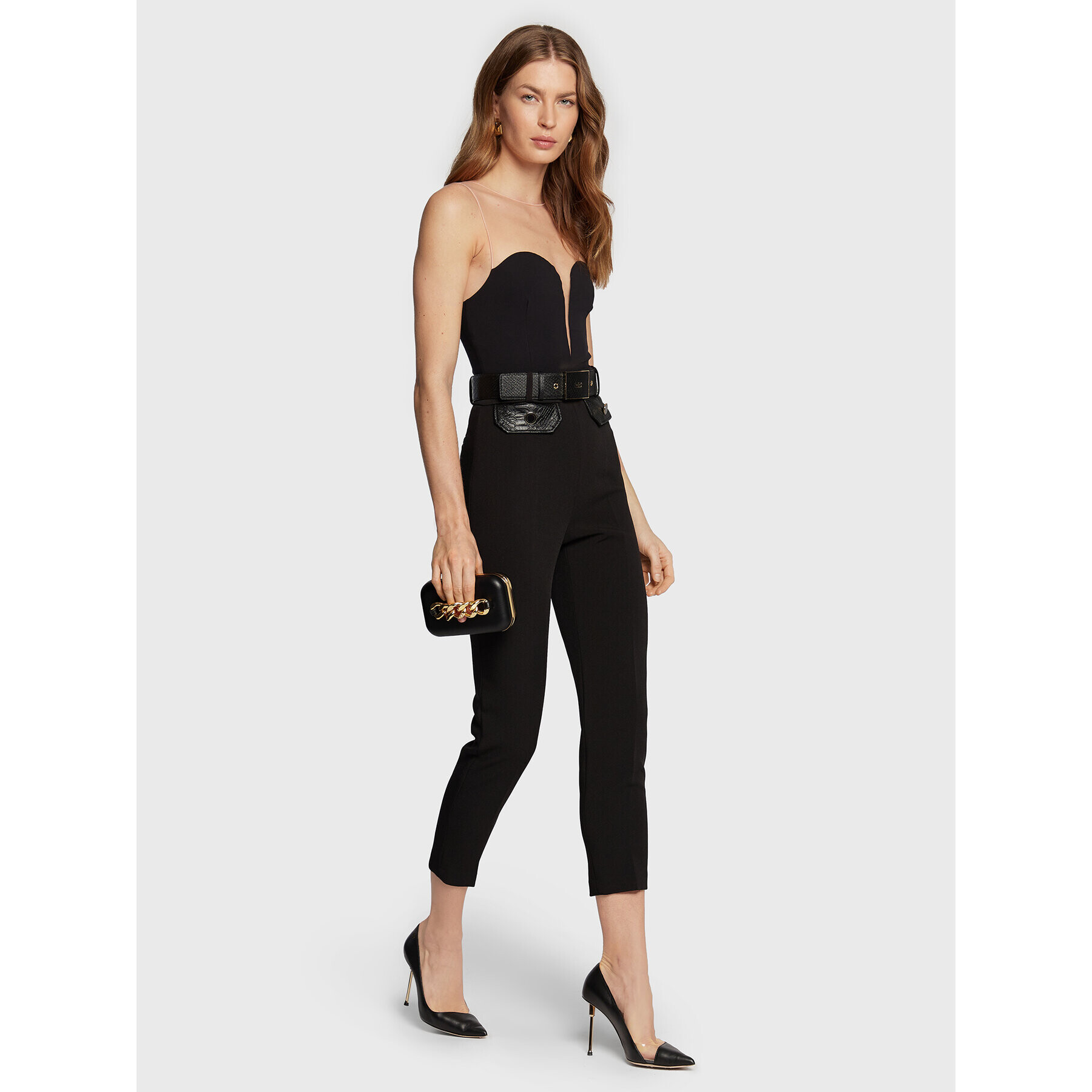 Elisabetta Franchi Боди BO-008-27E2-V200 Черен Slim Fit - Pepit.bg