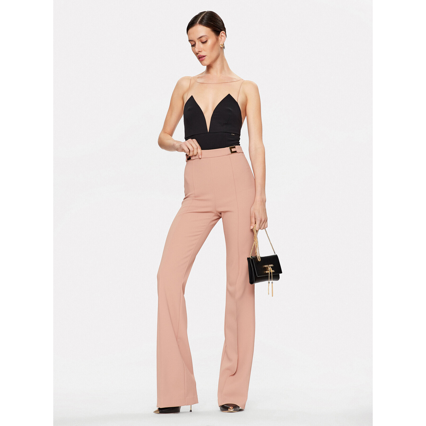 Elisabetta Franchi Боди BO-008-36E2-V200 Черен Slim Fit - Pepit.bg