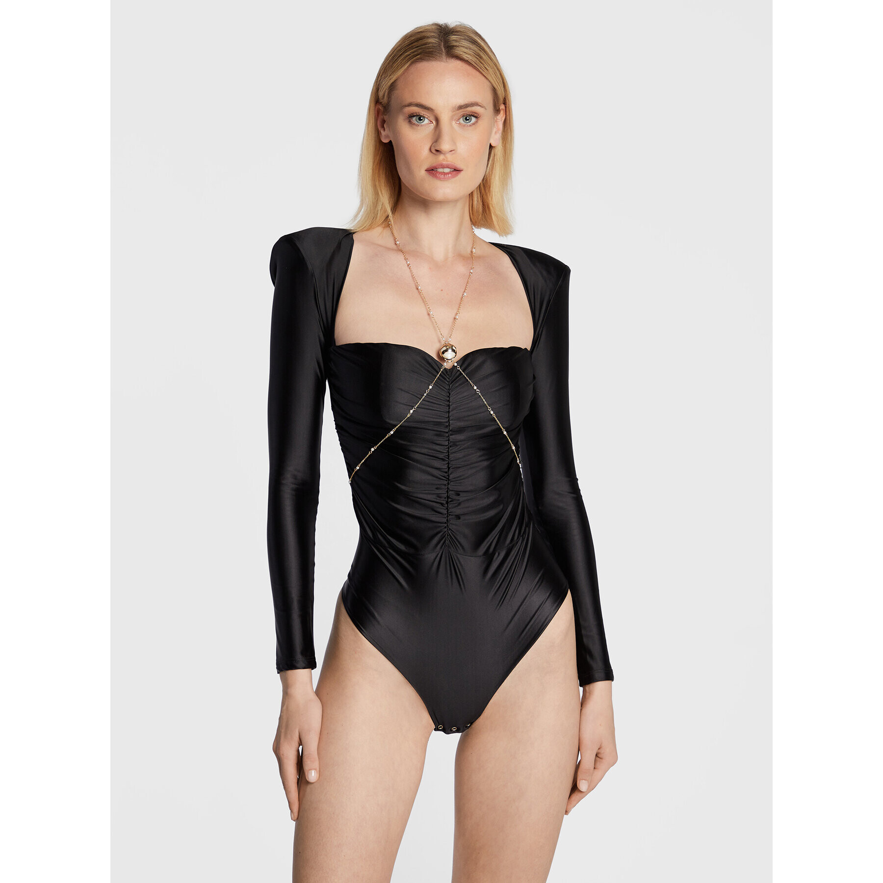 Elisabetta Franchi Боди BO-010-27E2-V360 Черен Slim Fit - Pepit.bg