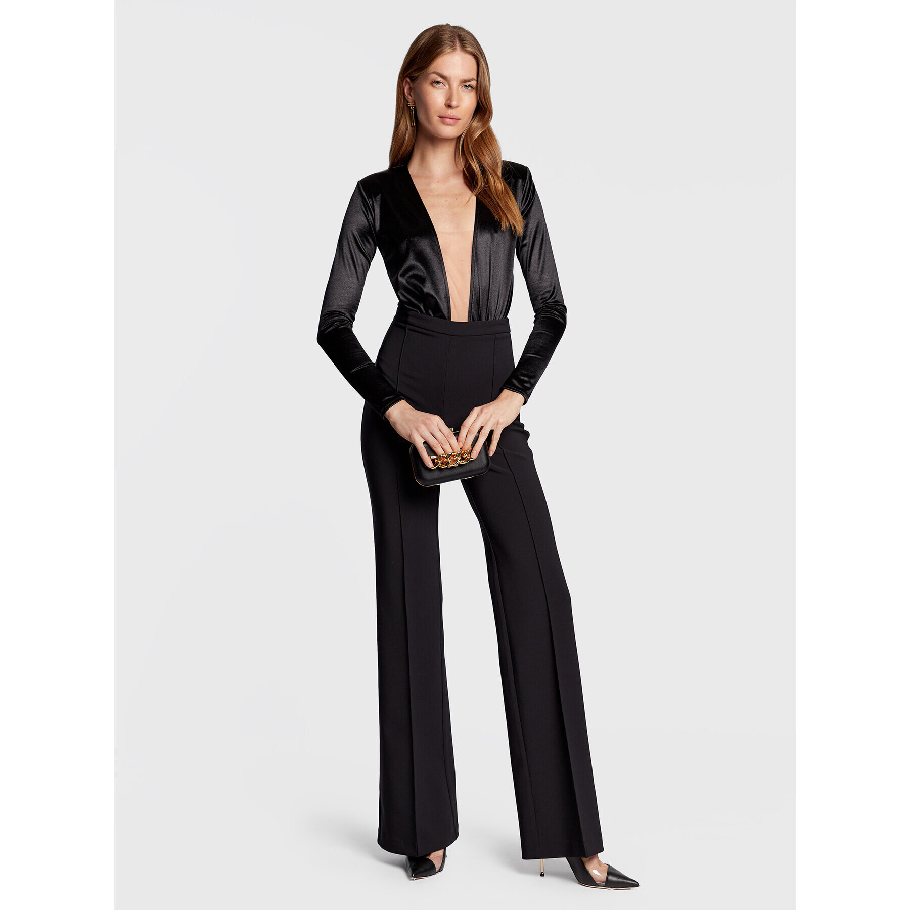 Elisabetta Franchi Боди BO-011-27E2-V220 Черен Slim Fit - Pepit.bg