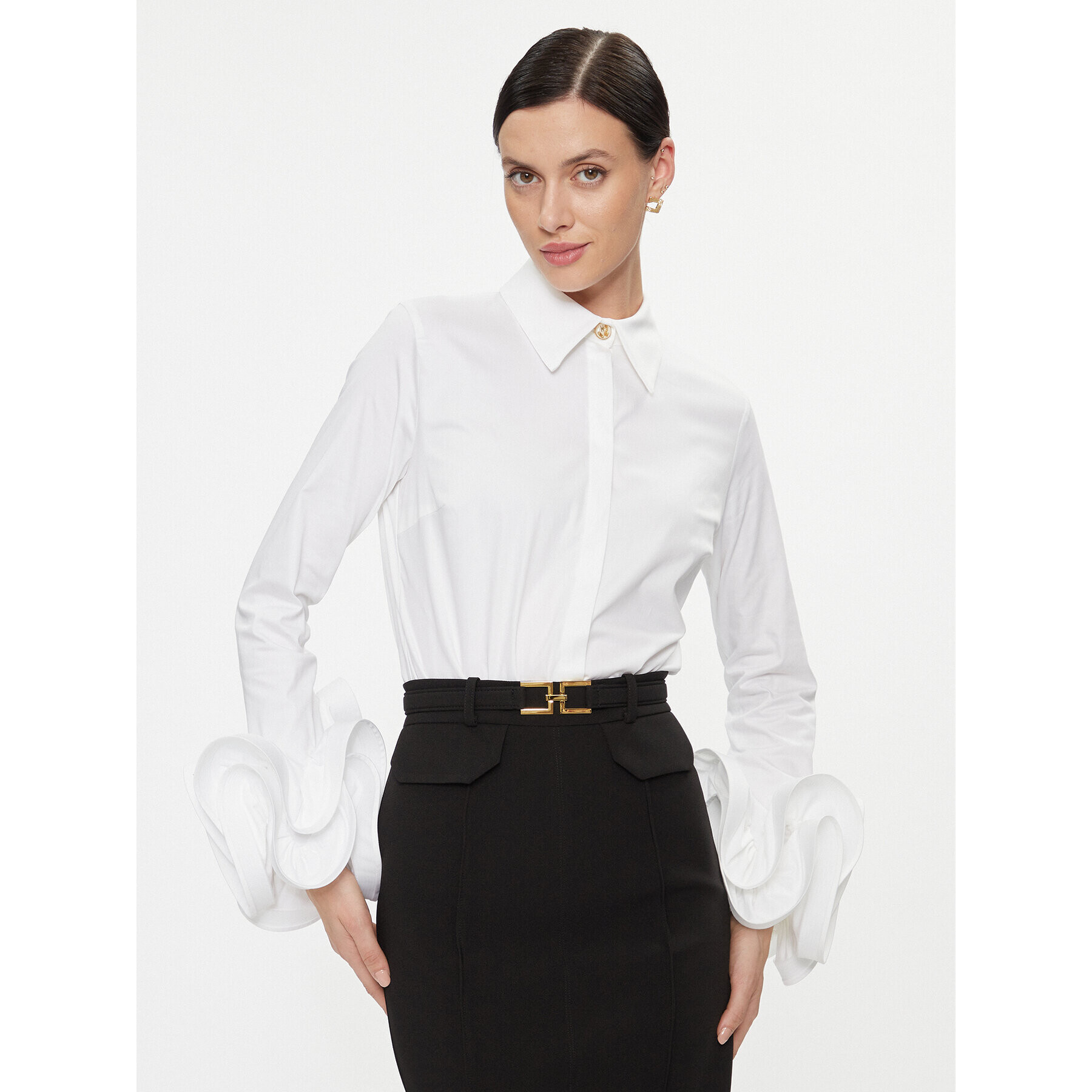 Elisabetta Franchi Боди CB-010-37E2-V440 Бял Regular Fit - Pepit.bg
