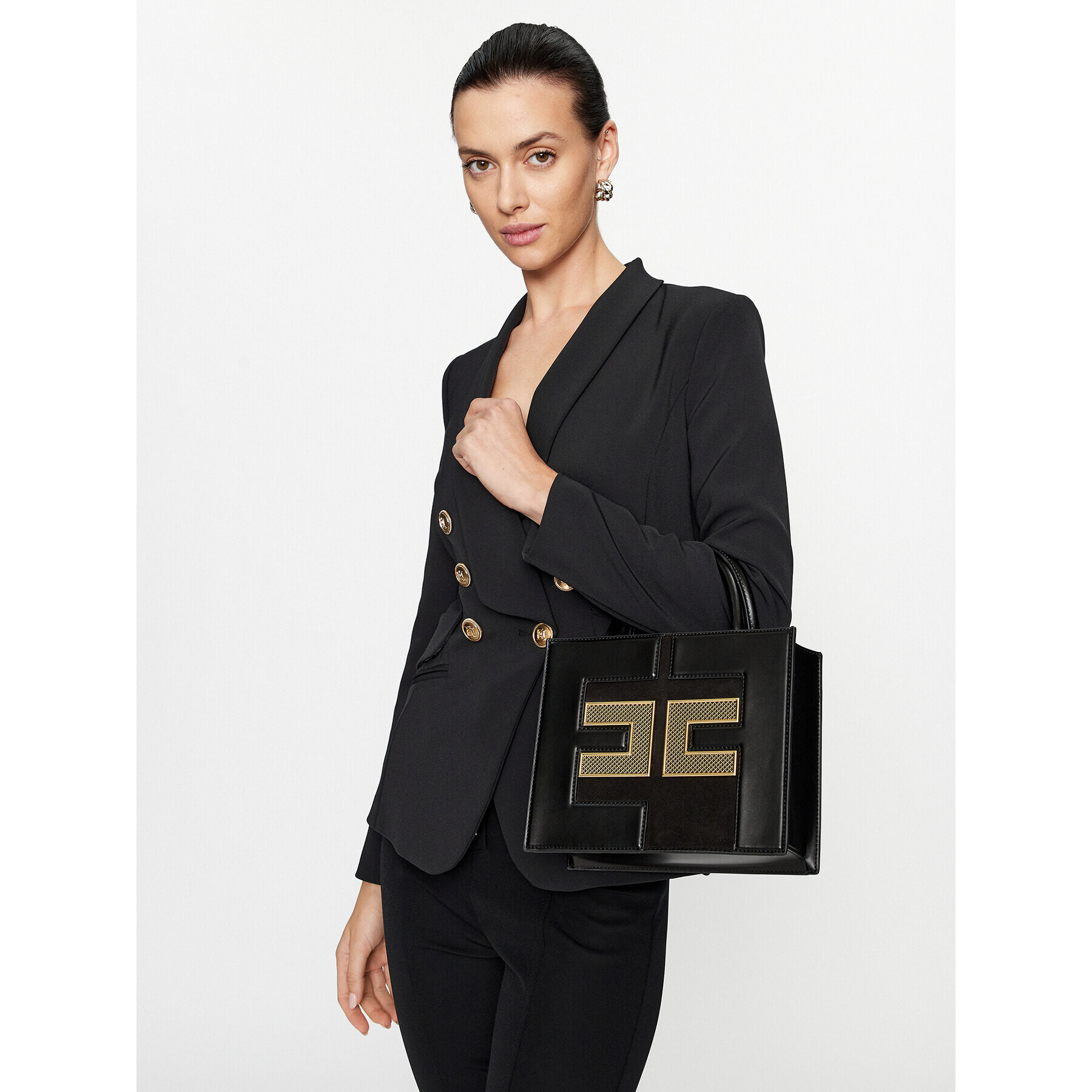 Elisabetta Franchi Дамска чанта BS-12A-36E2-V340 Черен - Pepit.bg