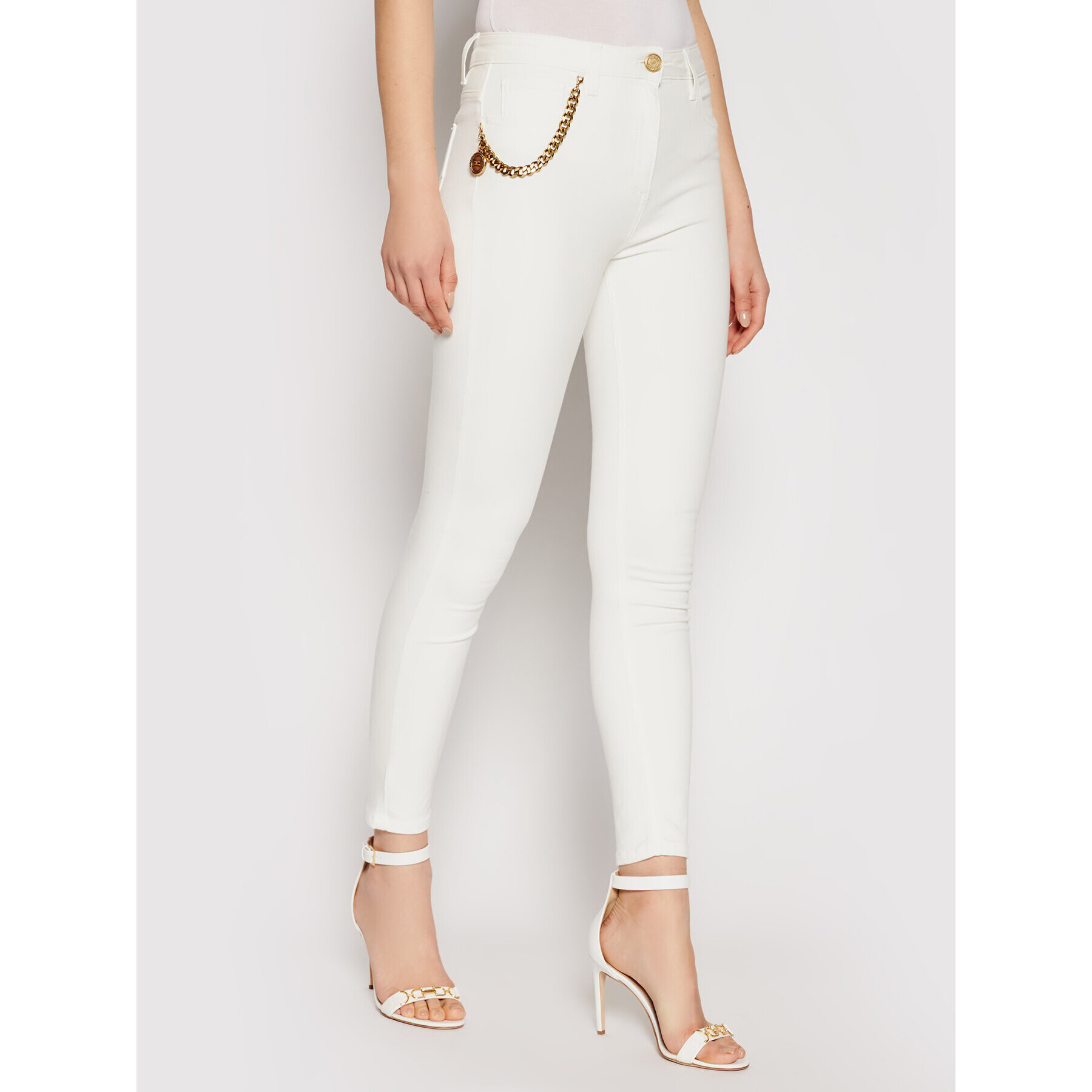 Elisabetta Franchi Дънки PJ-03S-11E2-V270 Бял Slim Fit - Pepit.bg