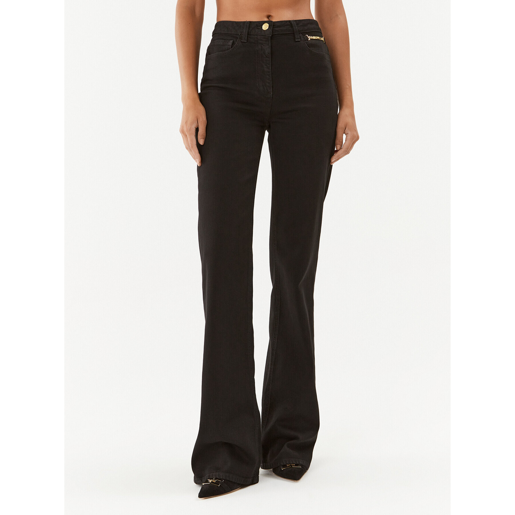 Elisabetta Franchi Дънки PJ-23I-36E2-V290 Черен Relaxed Fit - Pepit.bg