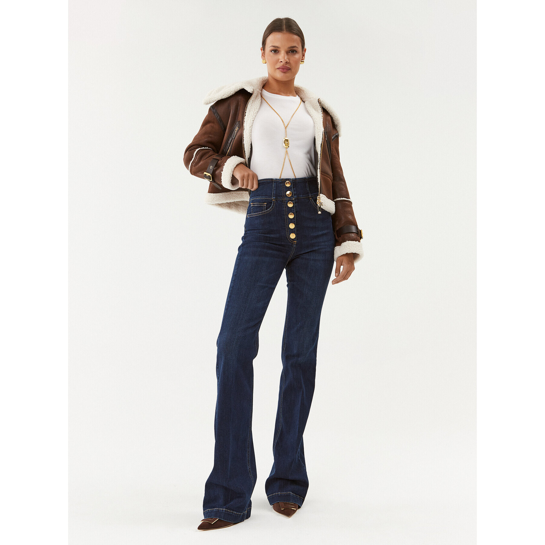 Elisabetta Franchi Дънки PJ-30S-36E2-V350 Тъмносин Regular Fit - Pepit.bg