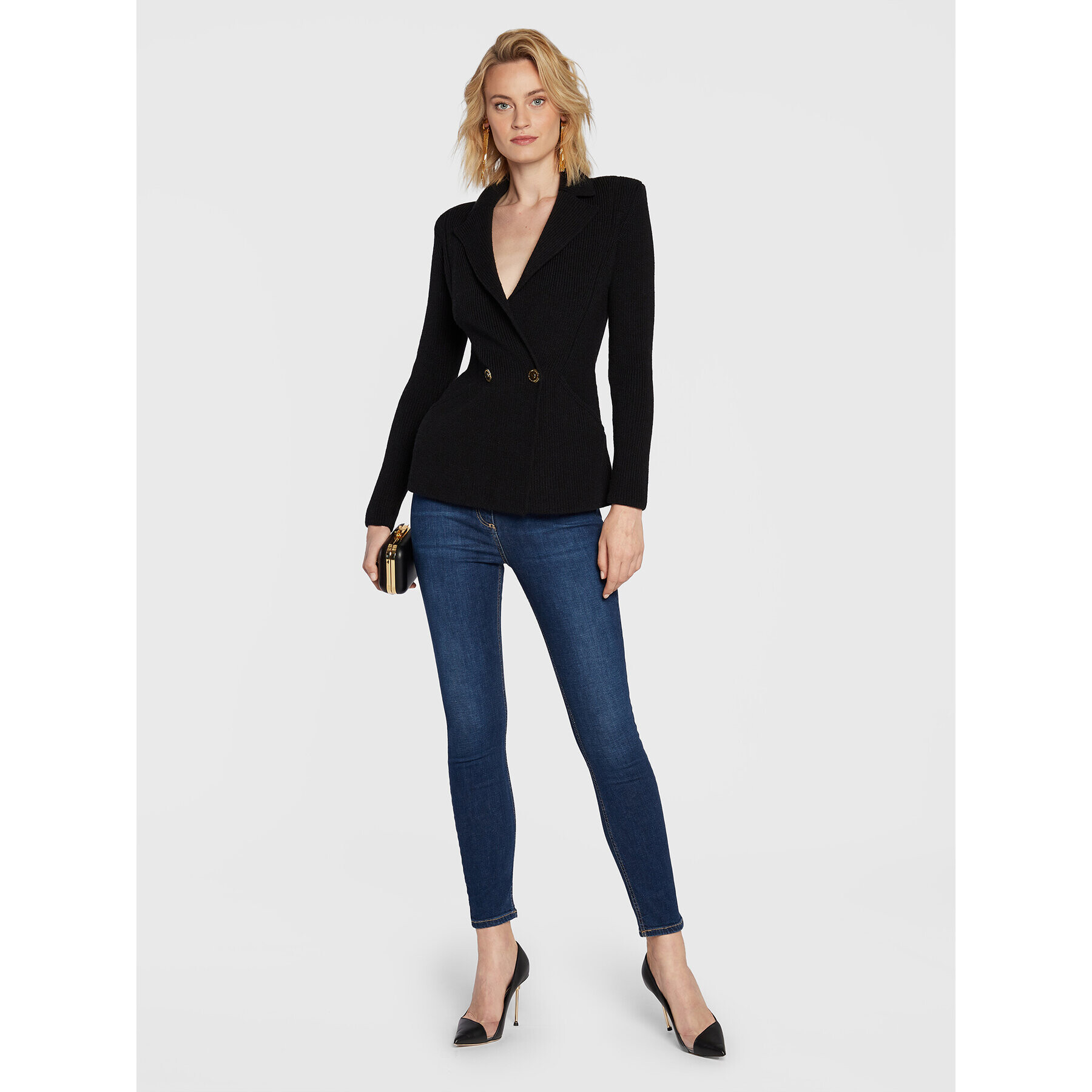 Elisabetta Franchi Дънки PJ-45S-26E2-V250 Тъмносин Skinny Fit - Pepit.bg