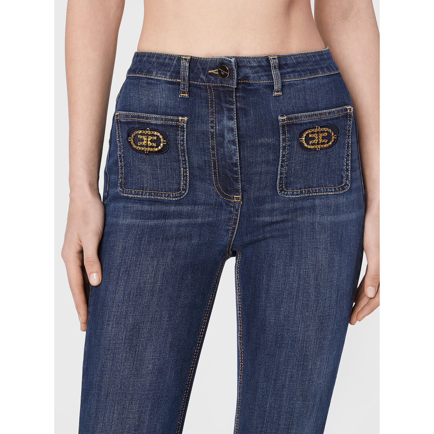 Elisabetta Franchi Дънки PJ-51S-26E2-V330 Син Bootcut Fit - Pepit.bg