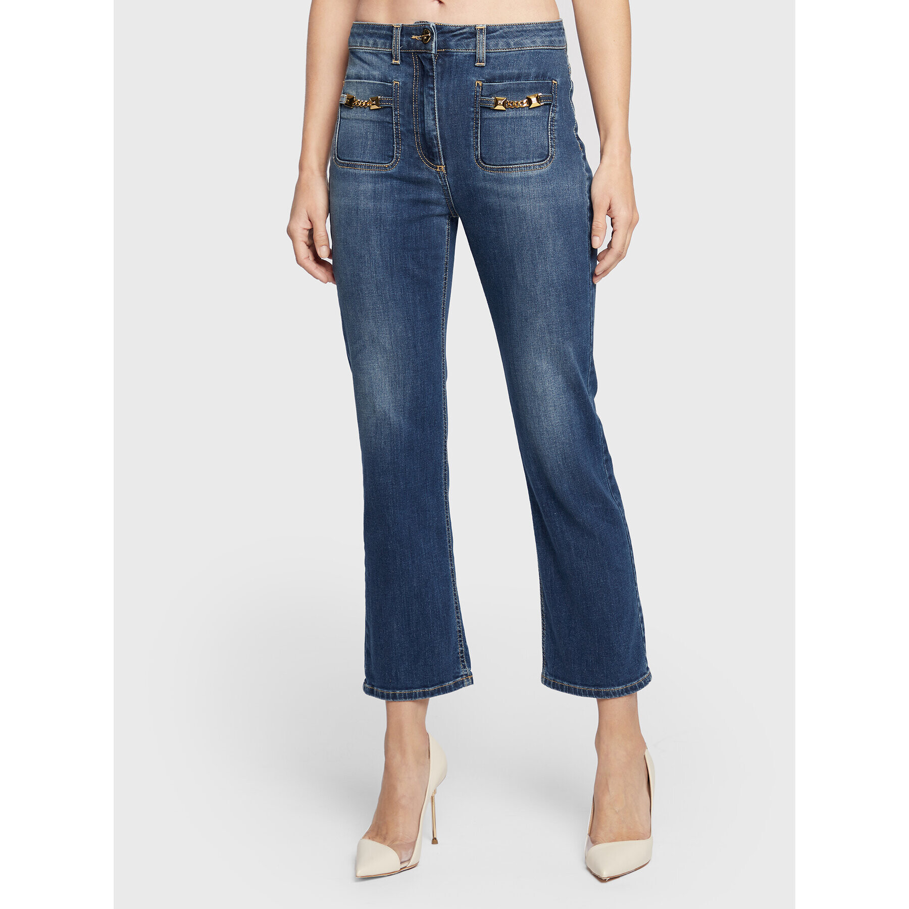 Elisabetta Franchi Дънки PJ-64S-26E2-V280 Син Slim Fit - Pepit.bg