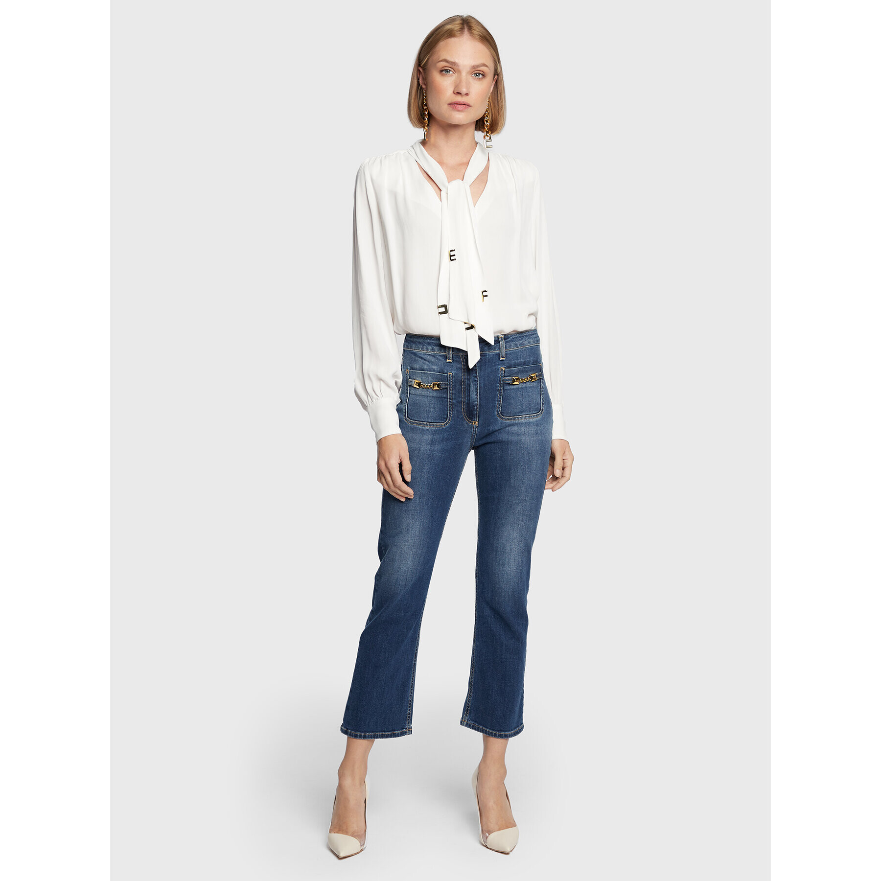 Elisabetta Franchi Дънки PJ-64S-26E2-V280 Син Slim Fit - Pepit.bg