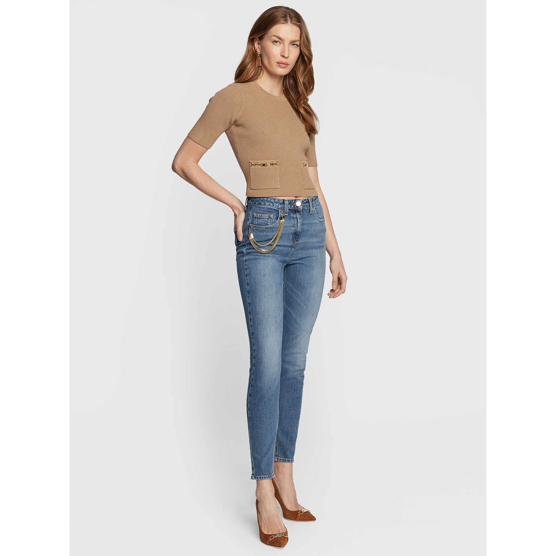 Elisabetta Franchi Дънки PJ-65I-26E2-V330 Син Super Skinny Fit - Pepit.bg