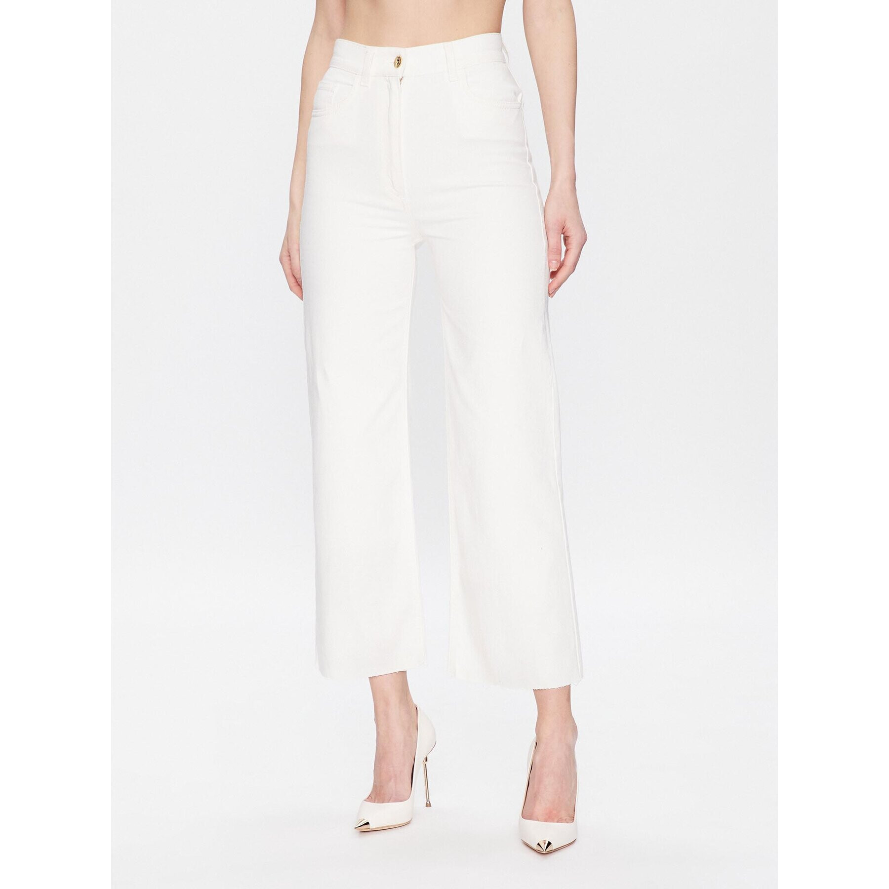 Elisabetta Franchi Дънки PJ-89S-31E2-V250 Бял Flare Fit - Pepit.bg