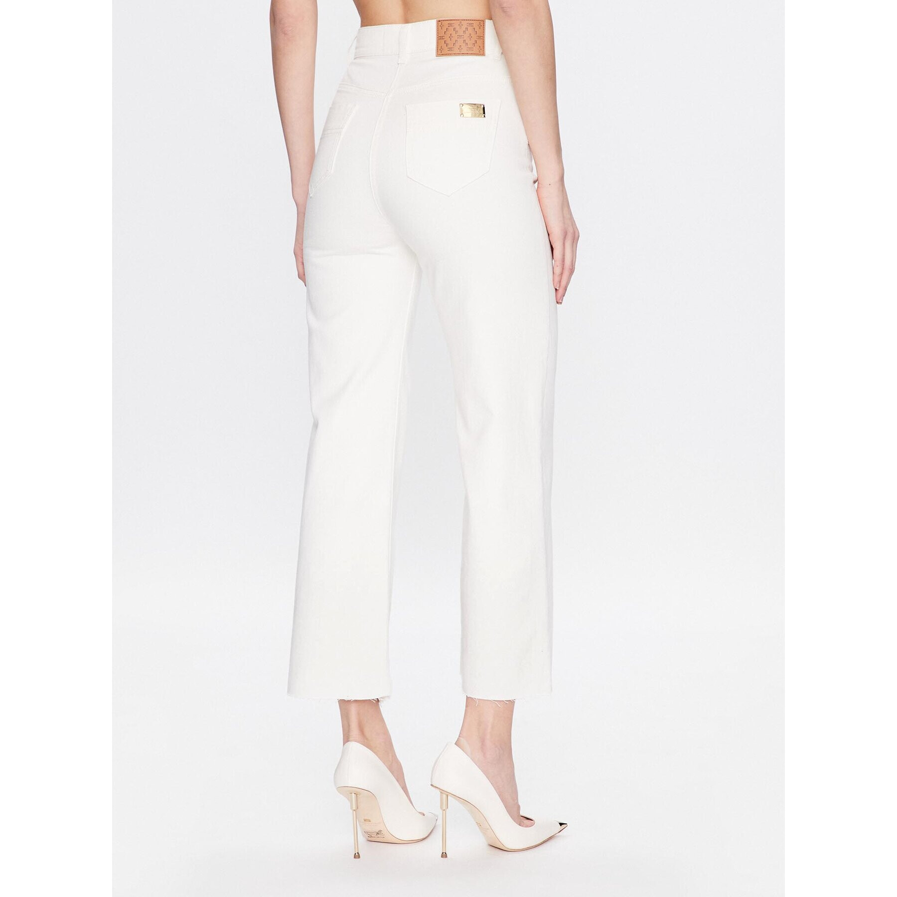 Elisabetta Franchi Дънки PJ-89S-31E2-V250 Бял Flare Fit - Pepit.bg