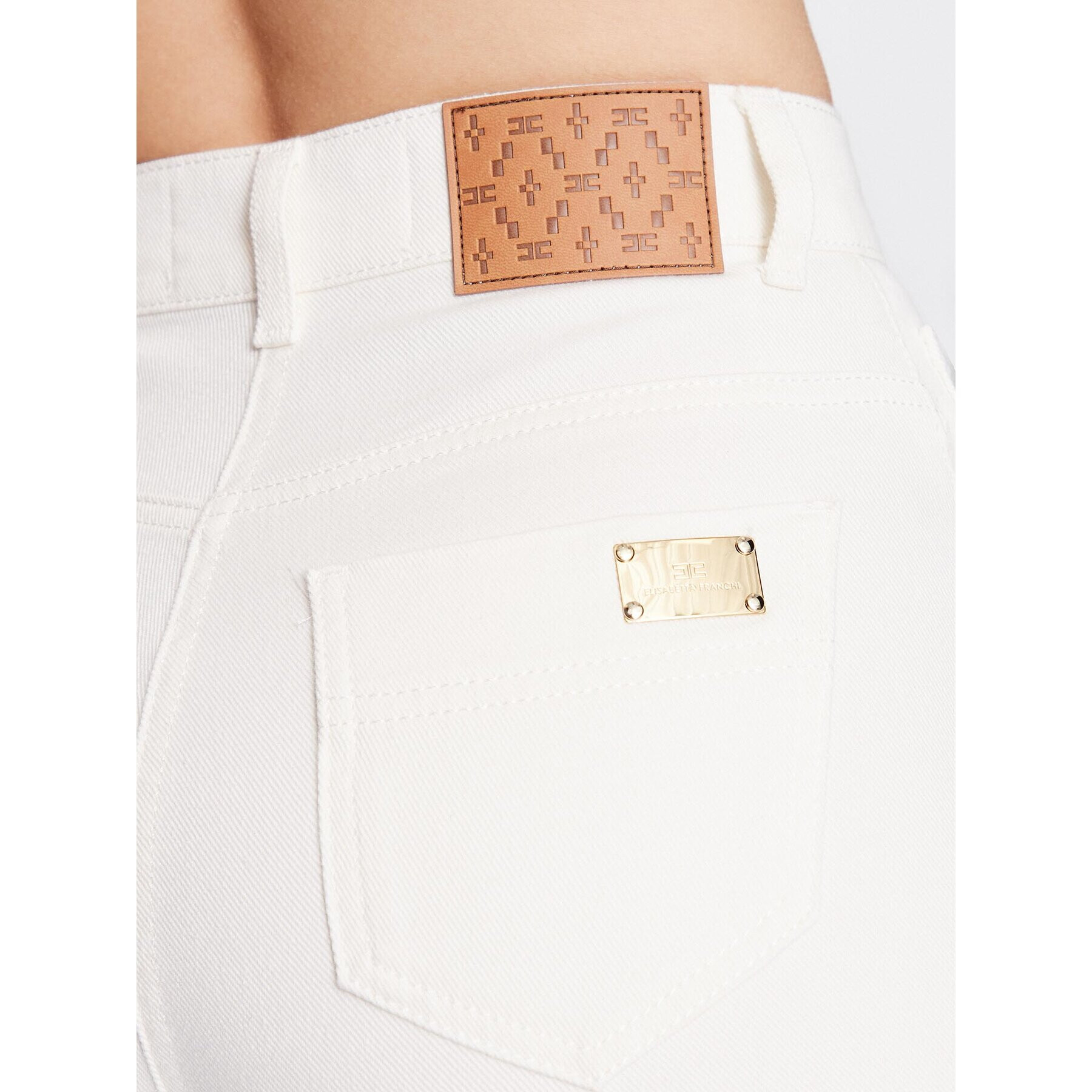 Elisabetta Franchi Дънки PJ-89S-31E2-V250 Бял Flare Fit - Pepit.bg