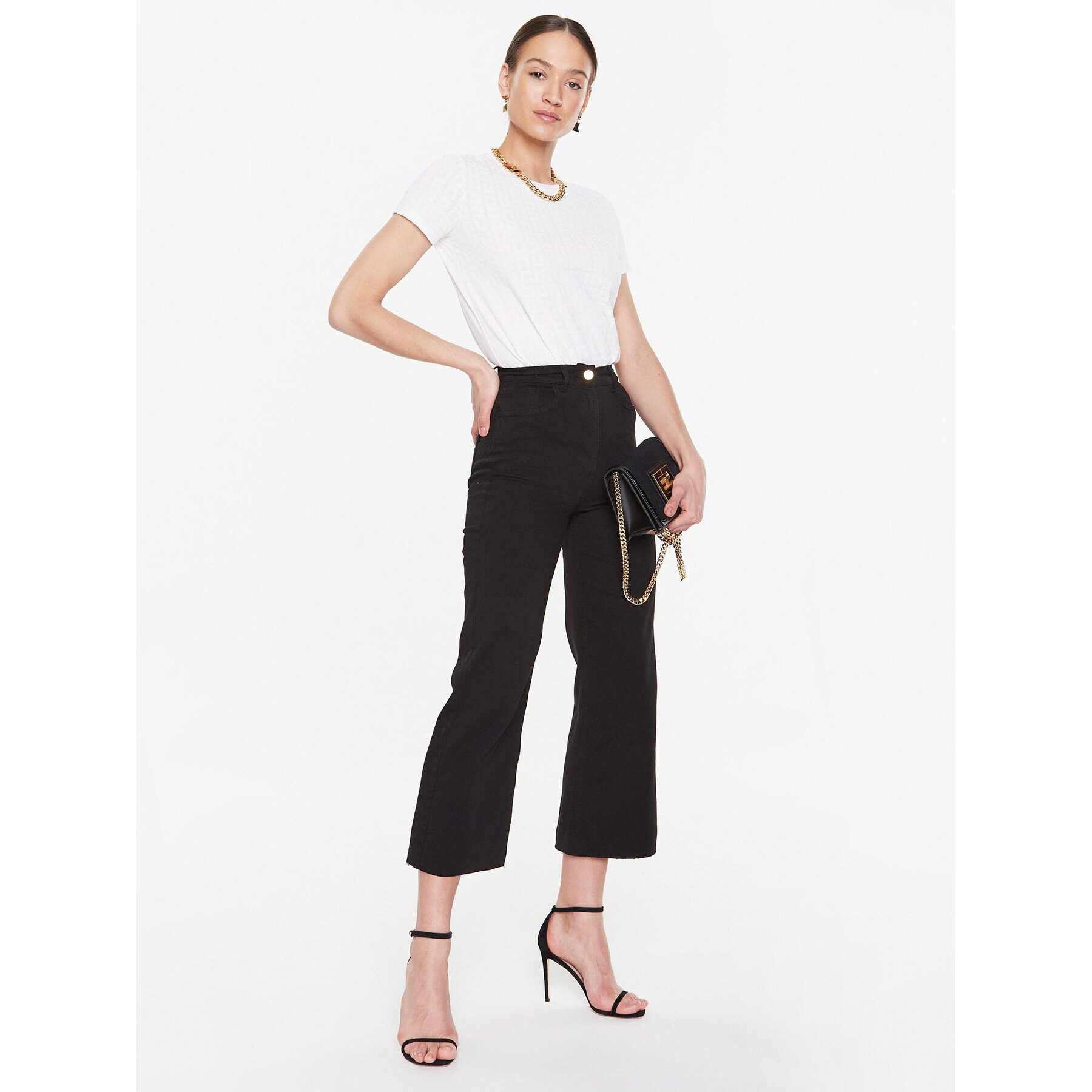 Elisabetta Franchi Дънки PJ-89S-31E2-V250 Черен Flare Fit - Pepit.bg
