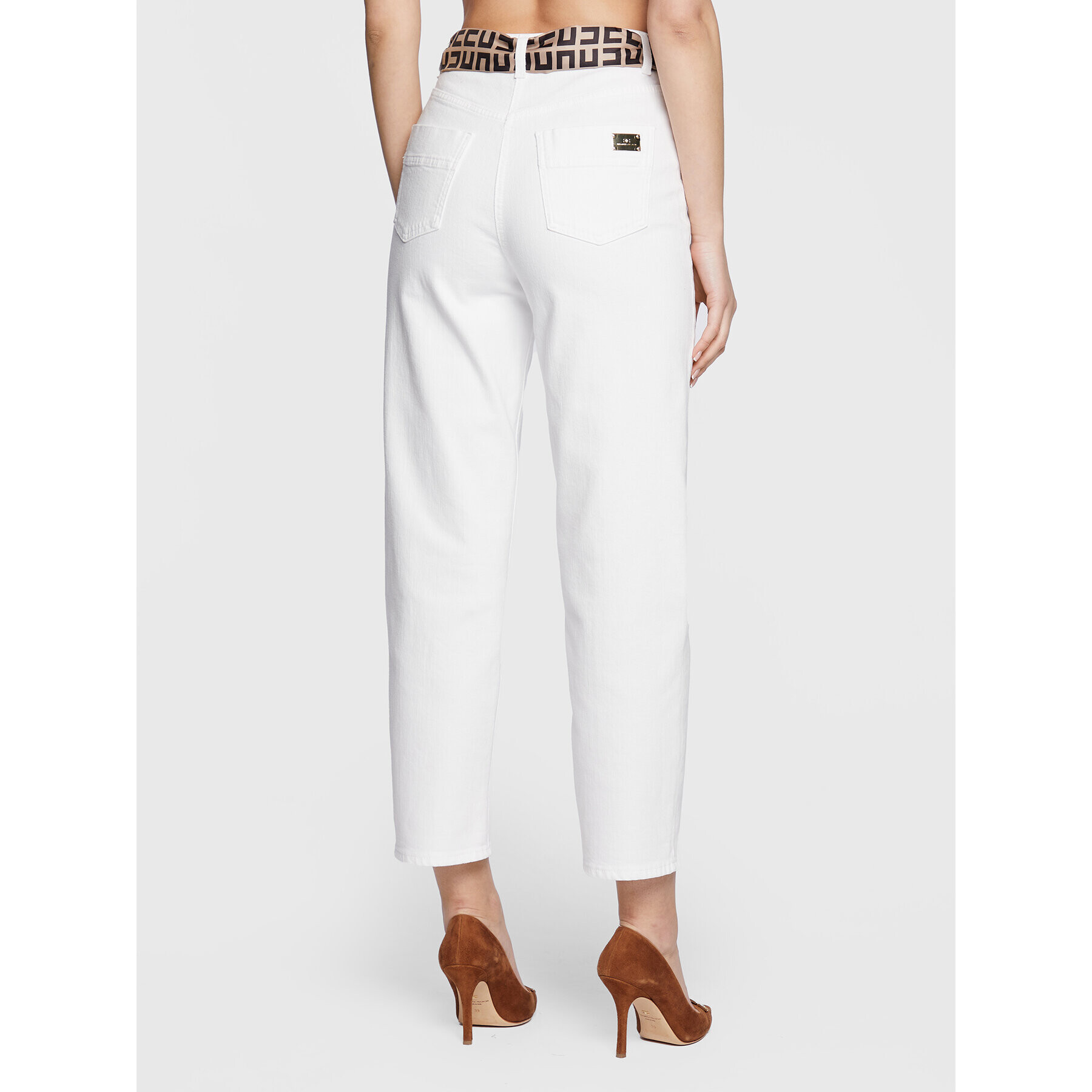 Elisabetta Franchi Дънки PJ-91I-31E2-V320 Бял Regular Fit - Pepit.bg