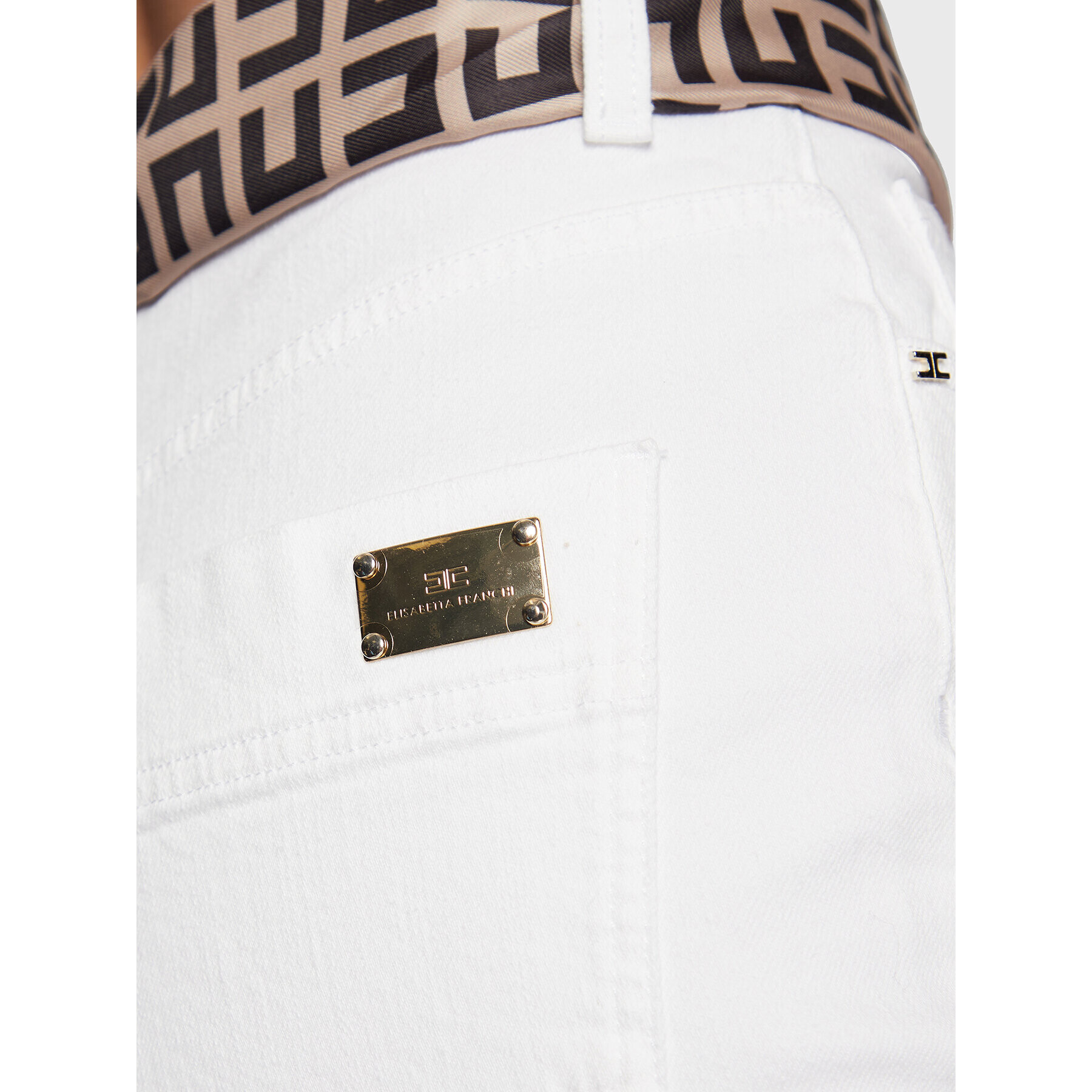 Elisabetta Franchi Дънки PJ-91I-31E2-V320 Бял Regular Fit - Pepit.bg