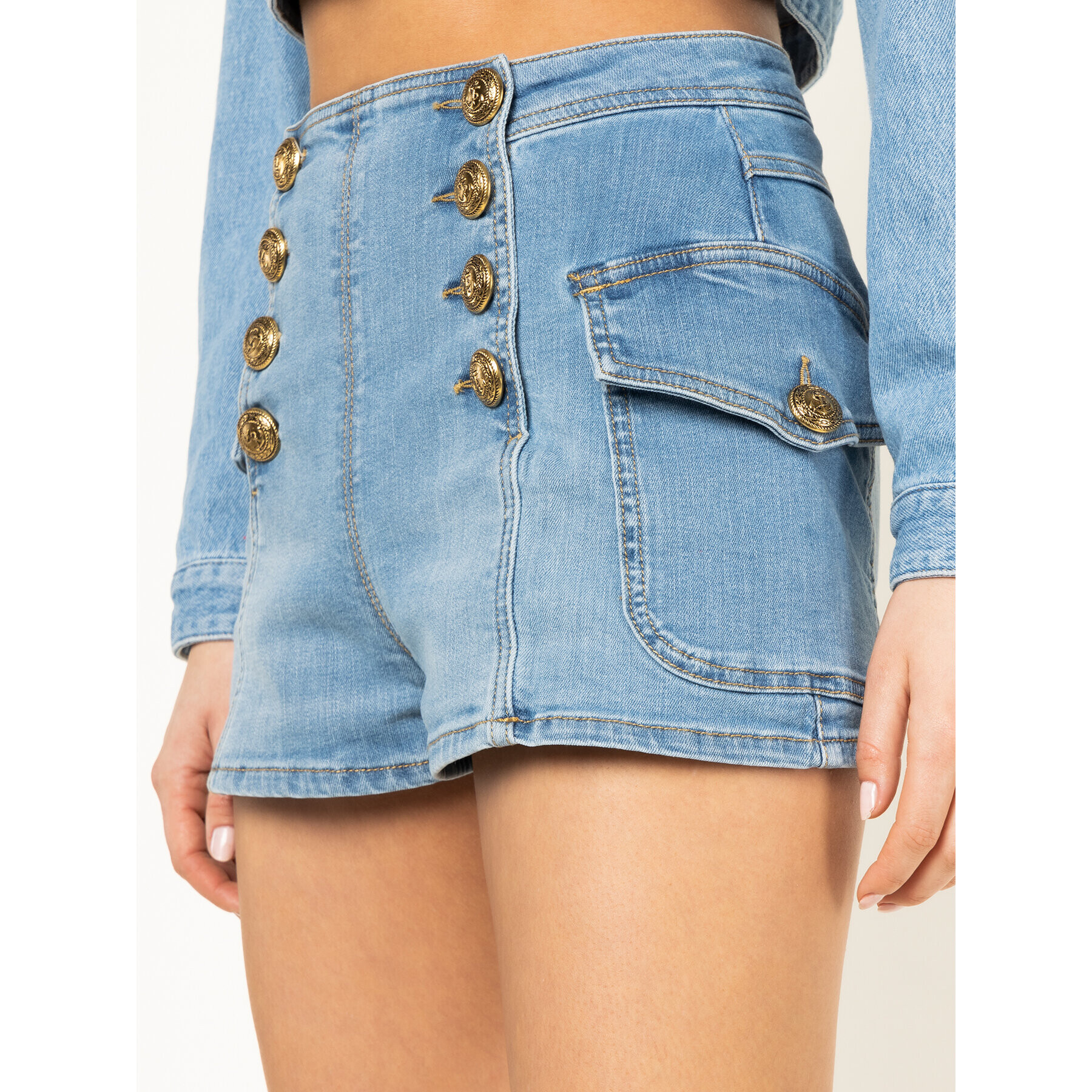 Elisabetta Franchi Дънкови шорти HJ-08S-01E2-V339 Син Slim Fit - Pepit.bg