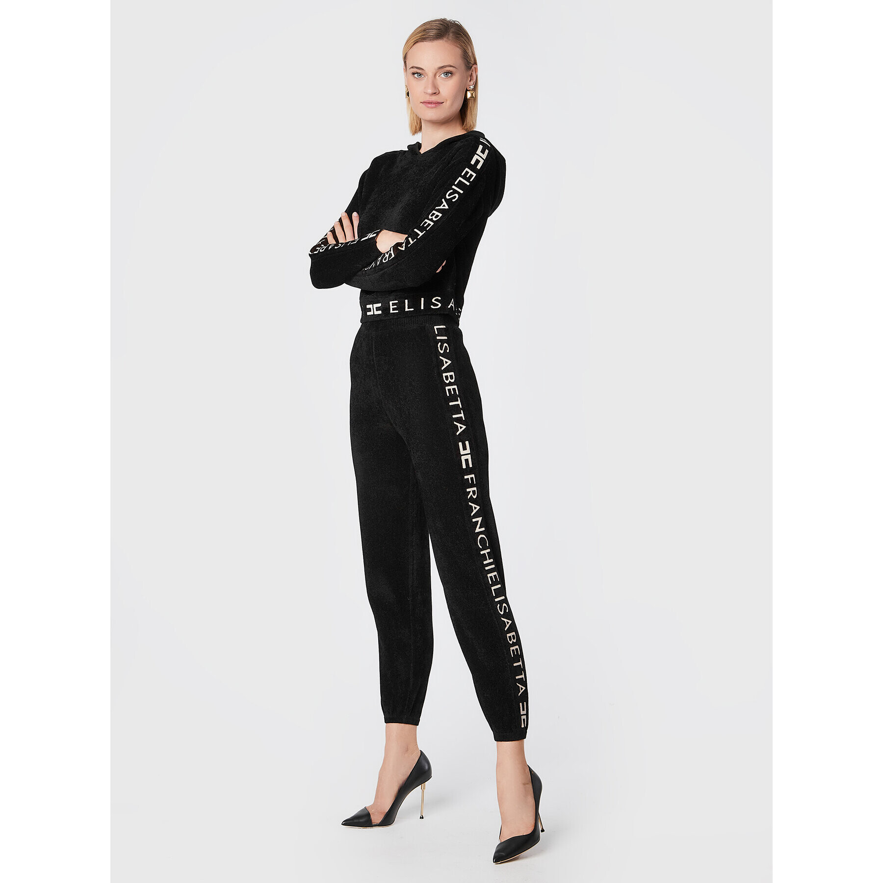 Elisabetta Franchi Долнище анцуг KP-26S-26E2-V360 Черен Regular Fit - Pepit.bg