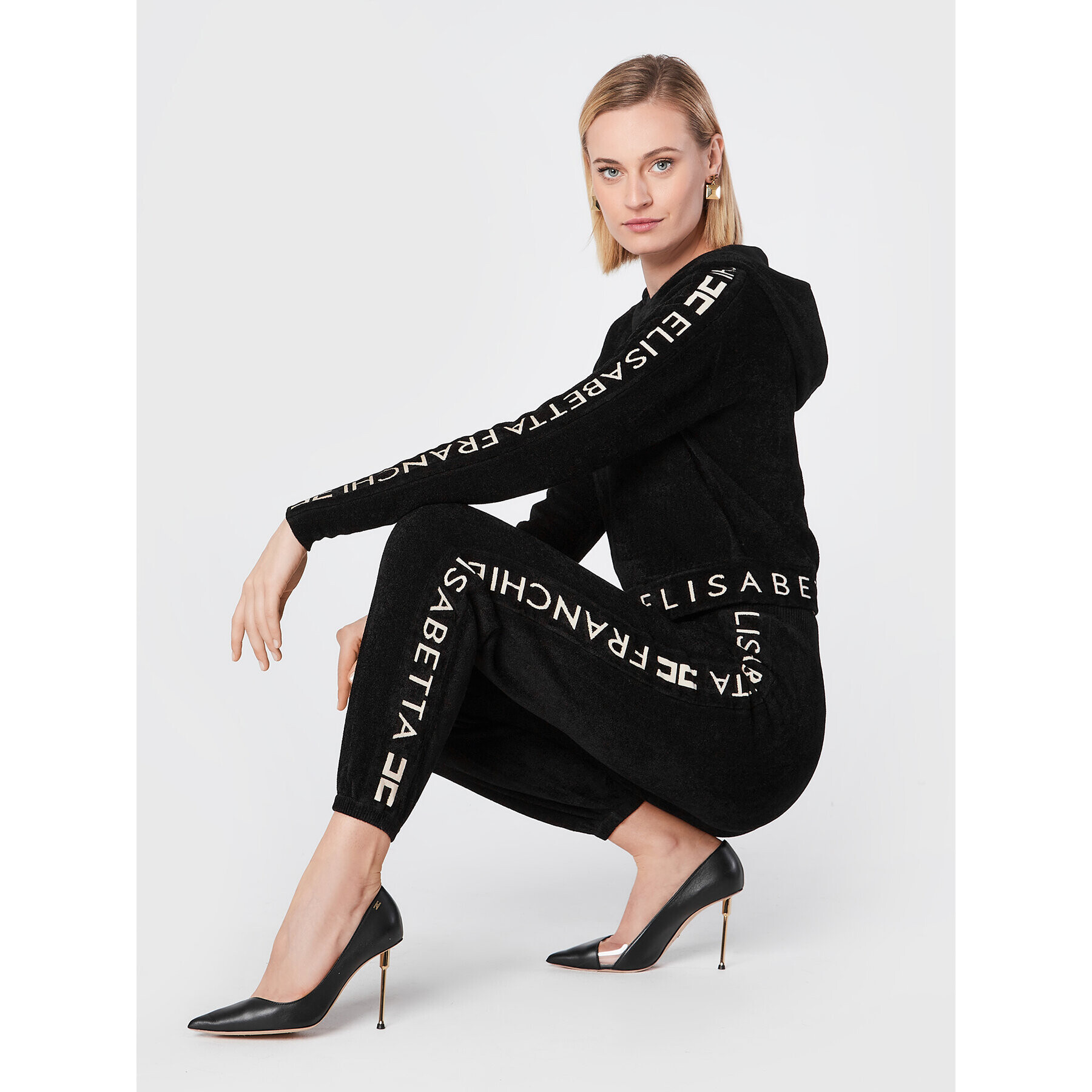 Elisabetta Franchi Долнище анцуг KP-26S-26E2-V360 Черен Regular Fit - Pepit.bg