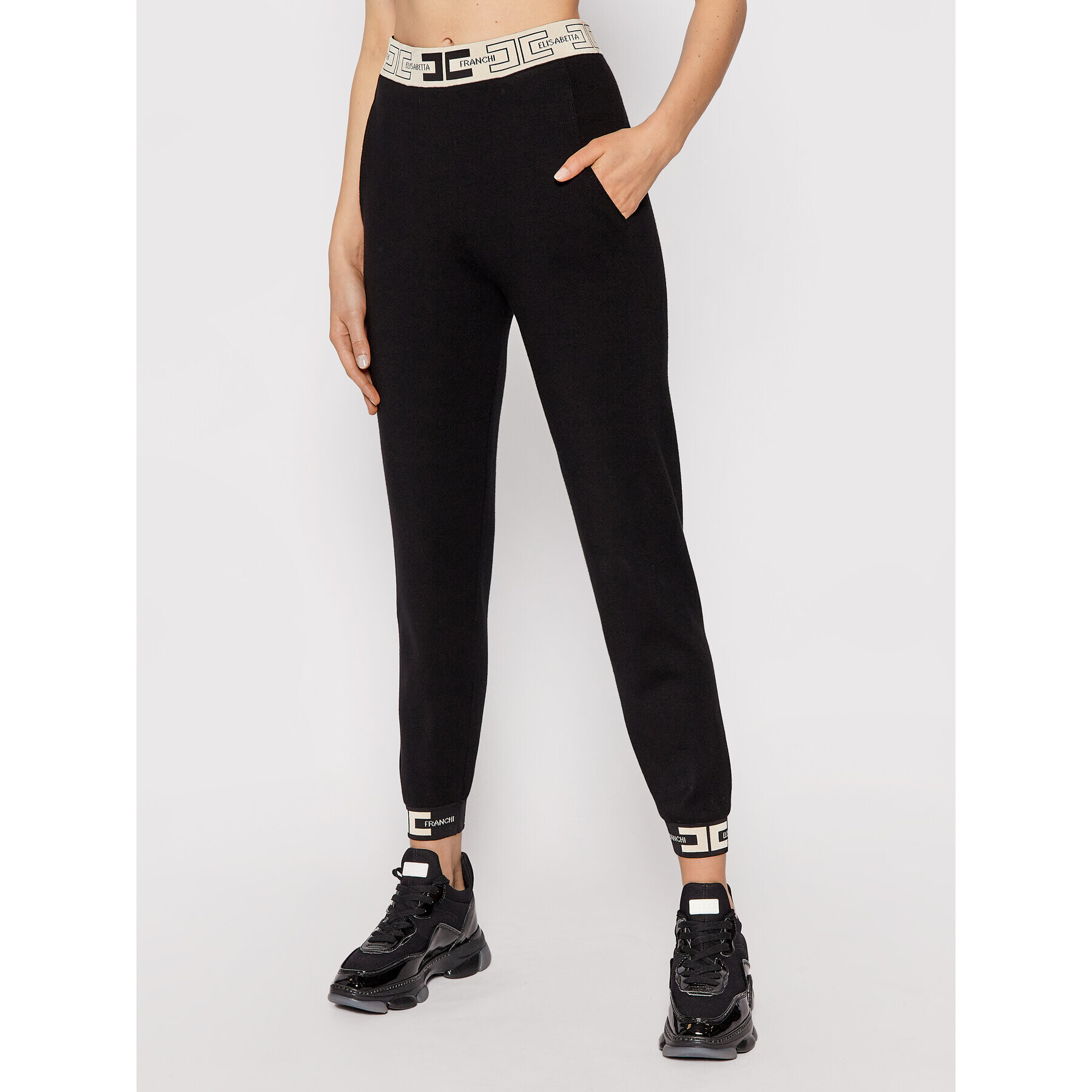 Elisabetta Franchi Долнище анцуг KP-20S-16E2-V300 Черен Regular Fit - Pepit.bg