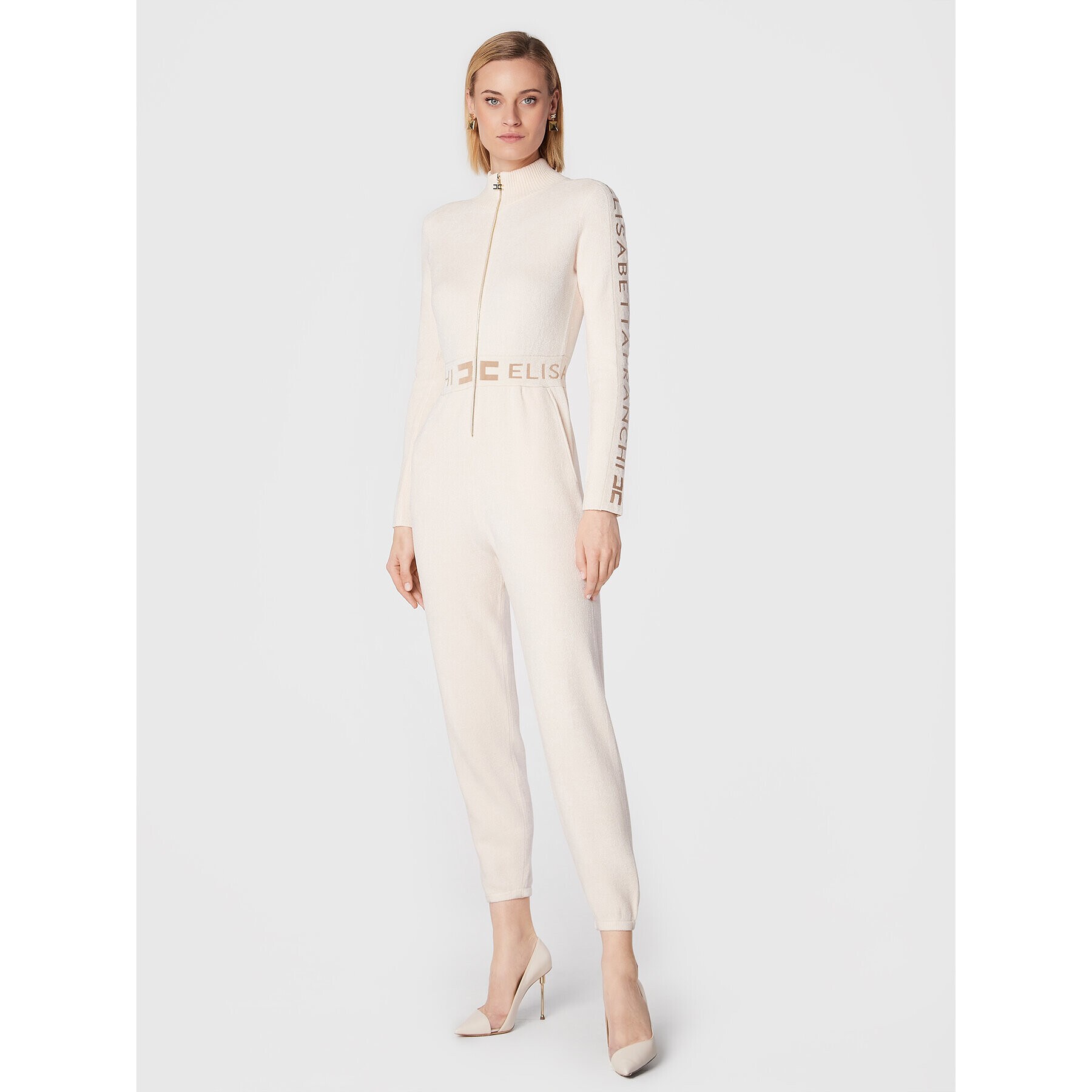 Elisabetta Franchi Гащеризон KT-19S-26E2-V520 Бежов Slim Fit - Pepit.bg