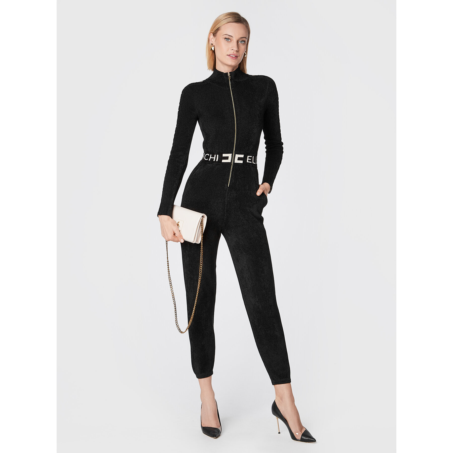 Elisabetta Franchi Гащеризон KT-19S-26E2-V520 Черен Slim Fit - Pepit.bg