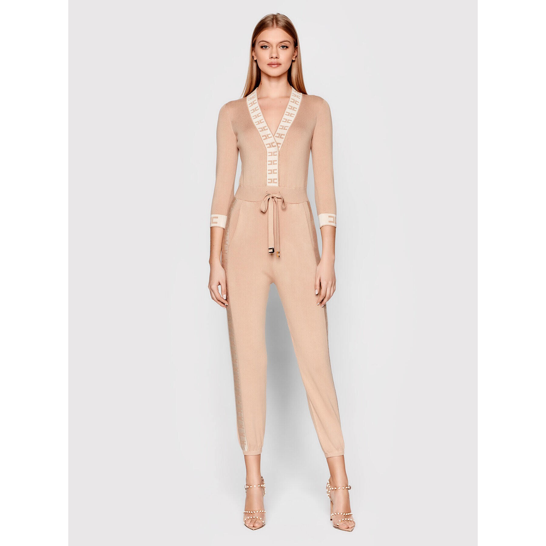 Elisabetta Franchi Гащеризон KT-15S-21E2-V430 Бежов Slim Fit - Pepit.bg