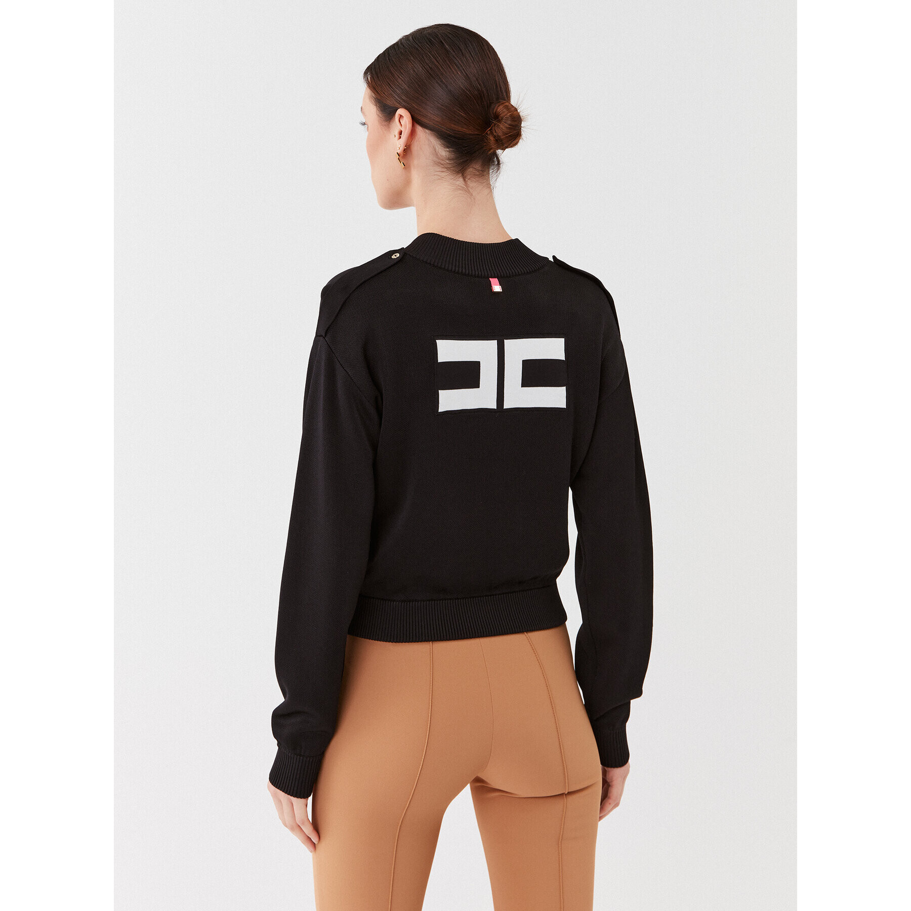 Elisabetta Franchi Яке бомбър MK-73S-36E2-V420 Черен Regular Fit - Pepit.bg