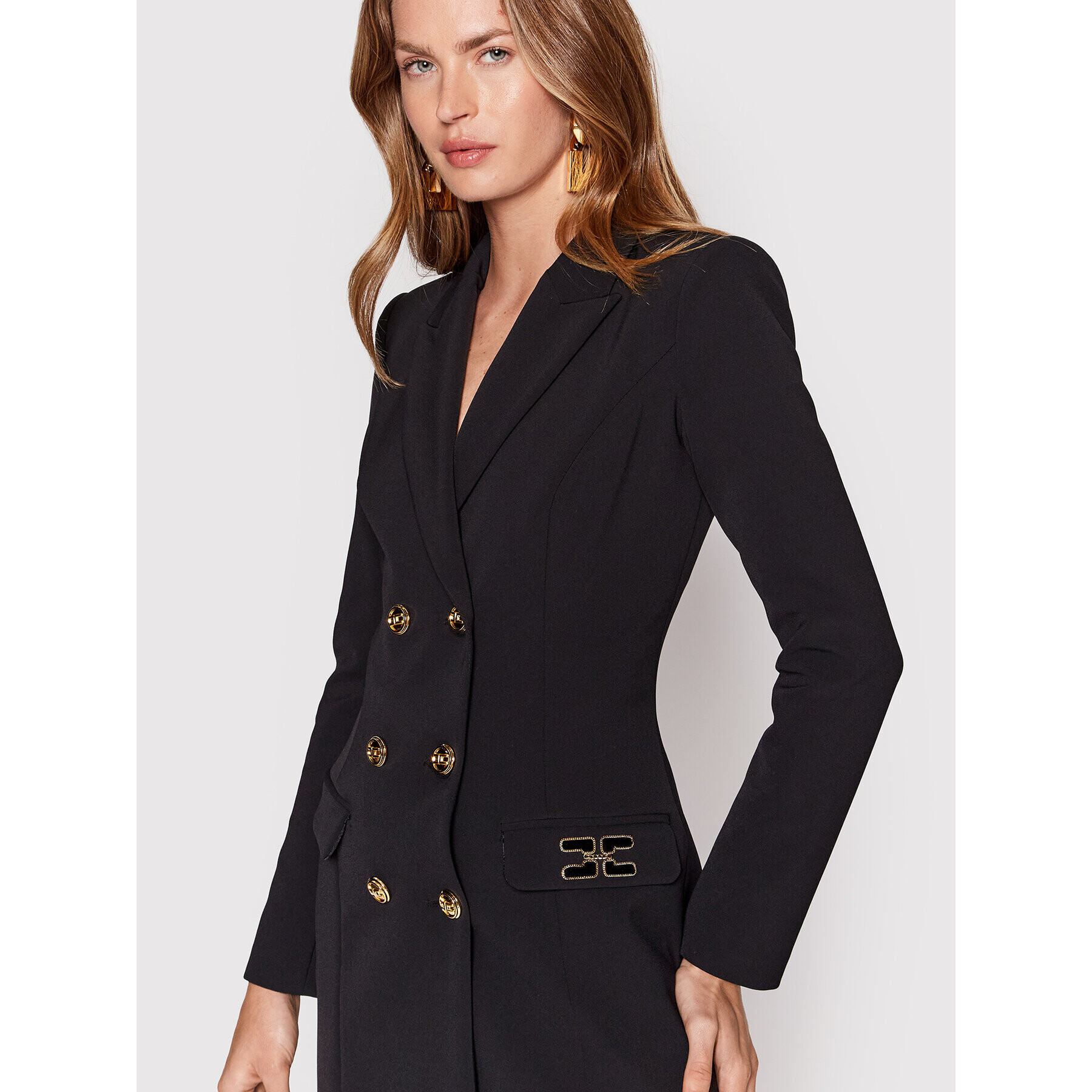 Elisabetta Franchi Коктейлна рокля AB-068-21E2-V500 Черен Slim Fit - Pepit.bg