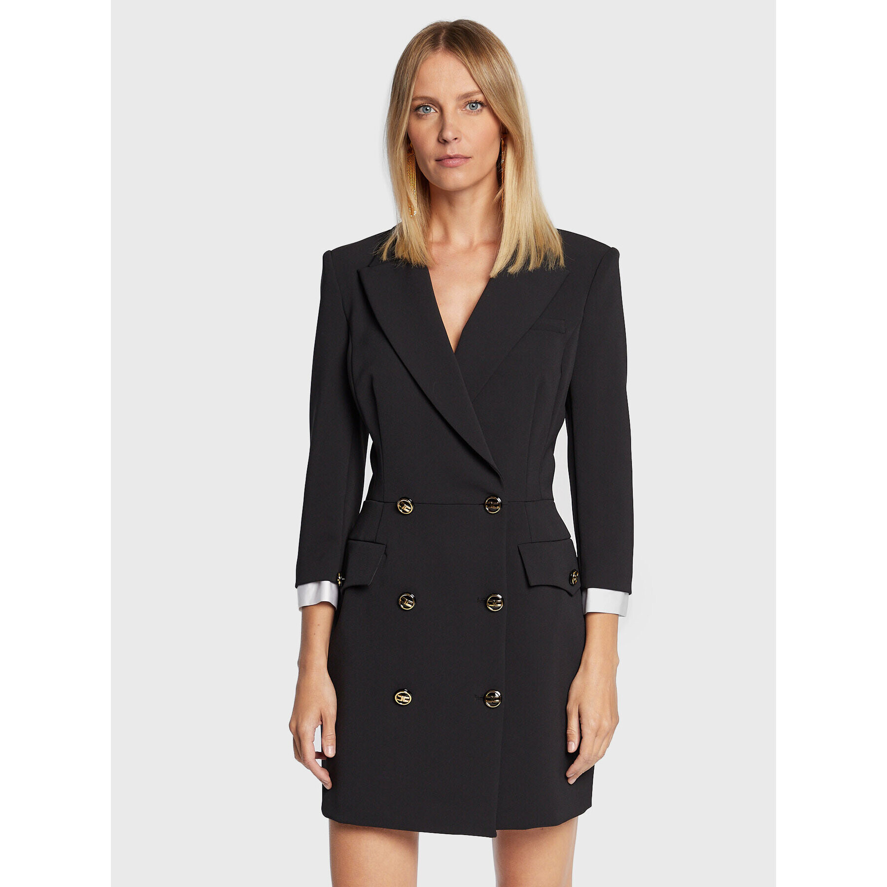 Elisabetta Franchi Коктейлна рокля AB-117-26E2-V590 Черен Slim Fit - Pepit.bg