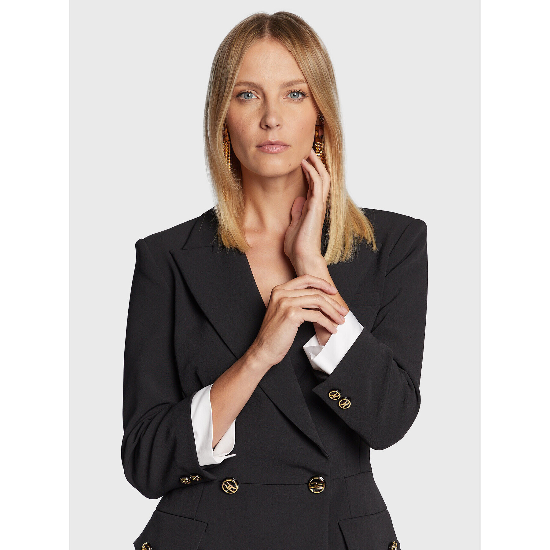 Elisabetta Franchi Коктейлна рокля AB-117-26E2-V590 Черен Slim Fit - Pepit.bg