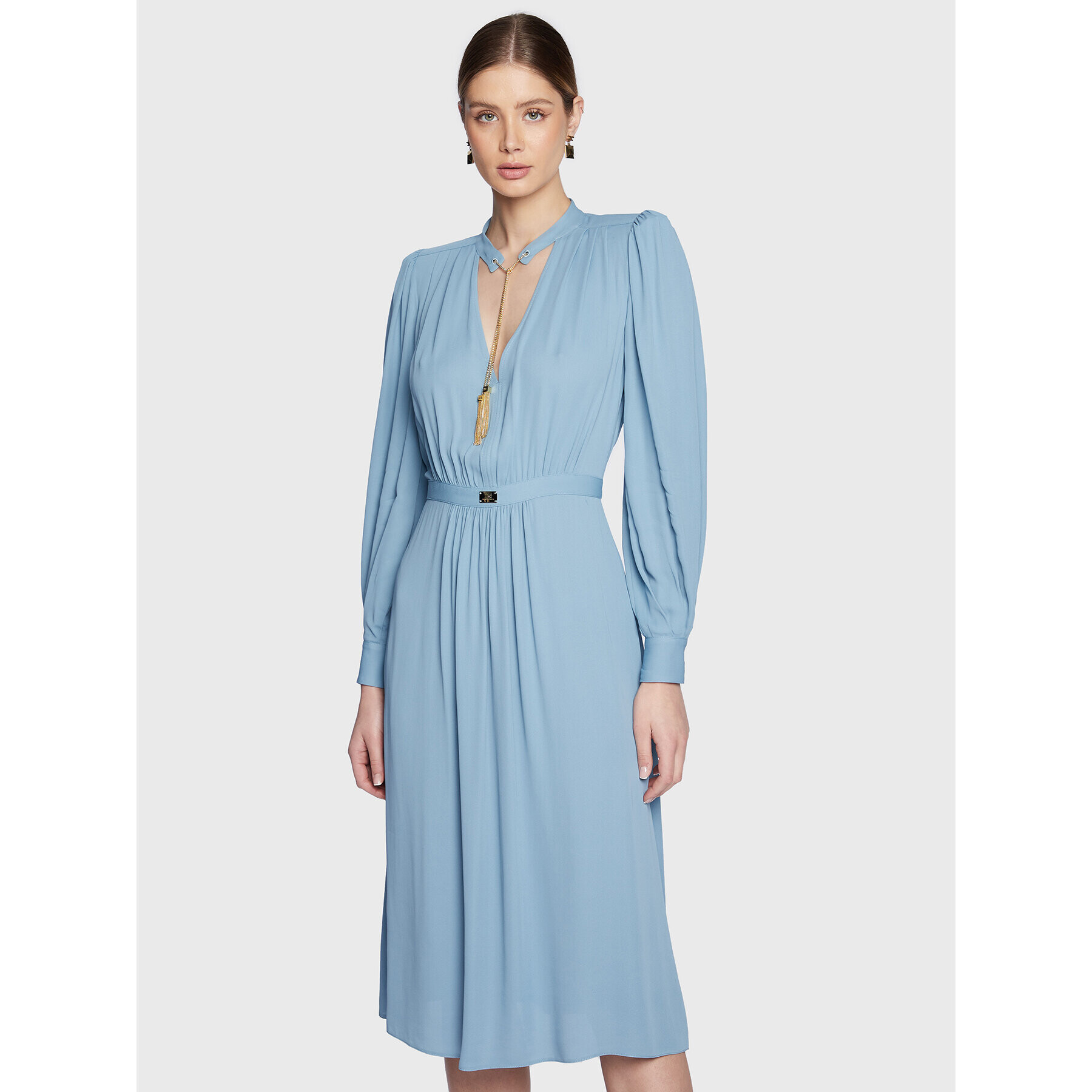 Elisabetta Franchi Коктейлна рокля AB-324-31E2-V450 Син Regular Fit - Pepit.bg
