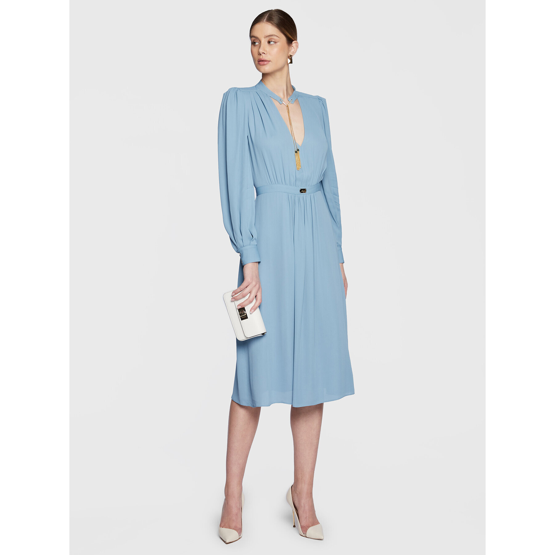 Elisabetta Franchi Коктейлна рокля AB-324-31E2-V450 Син Regular Fit - Pepit.bg