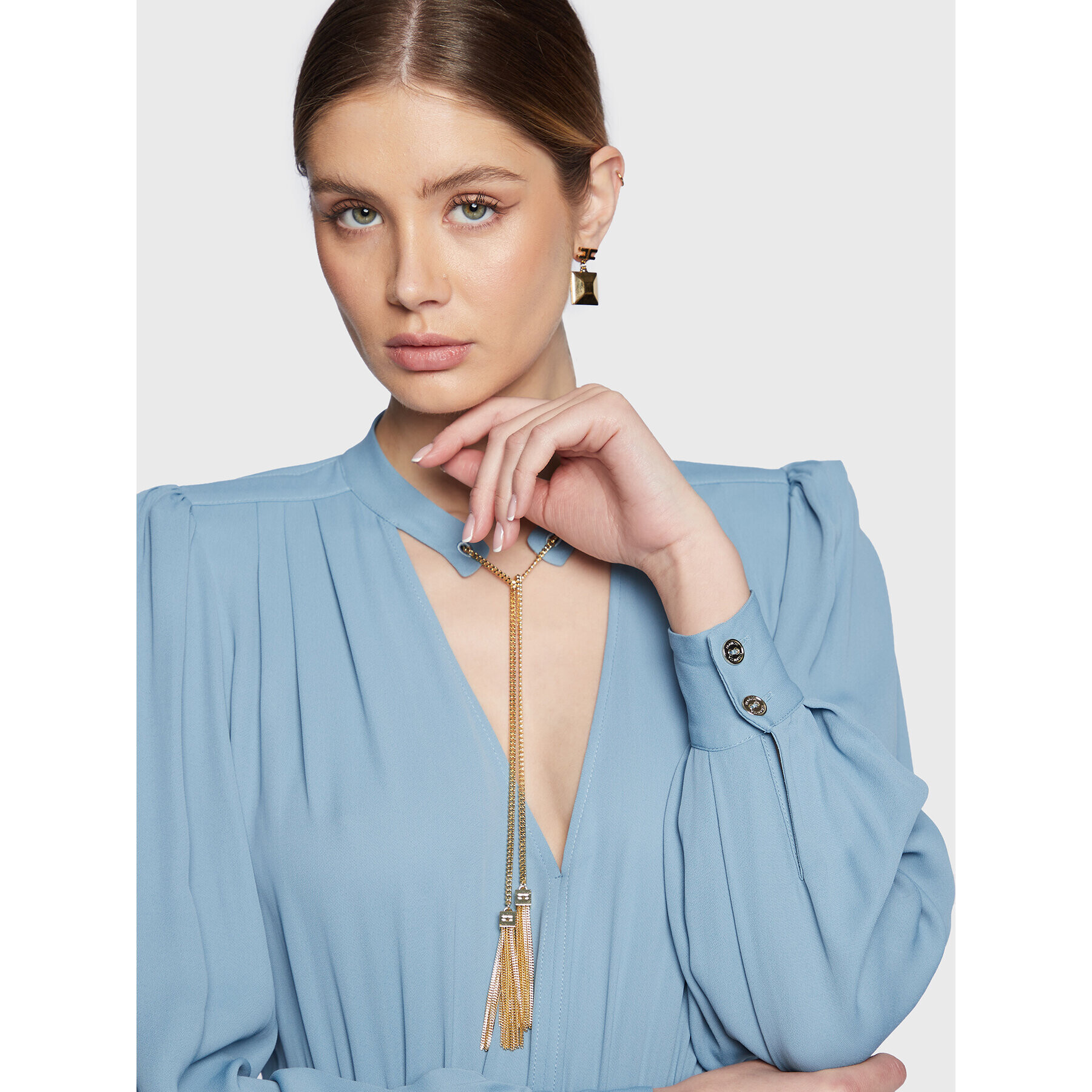 Elisabetta Franchi Коктейлна рокля AB-324-31E2-V450 Син Regular Fit - Pepit.bg