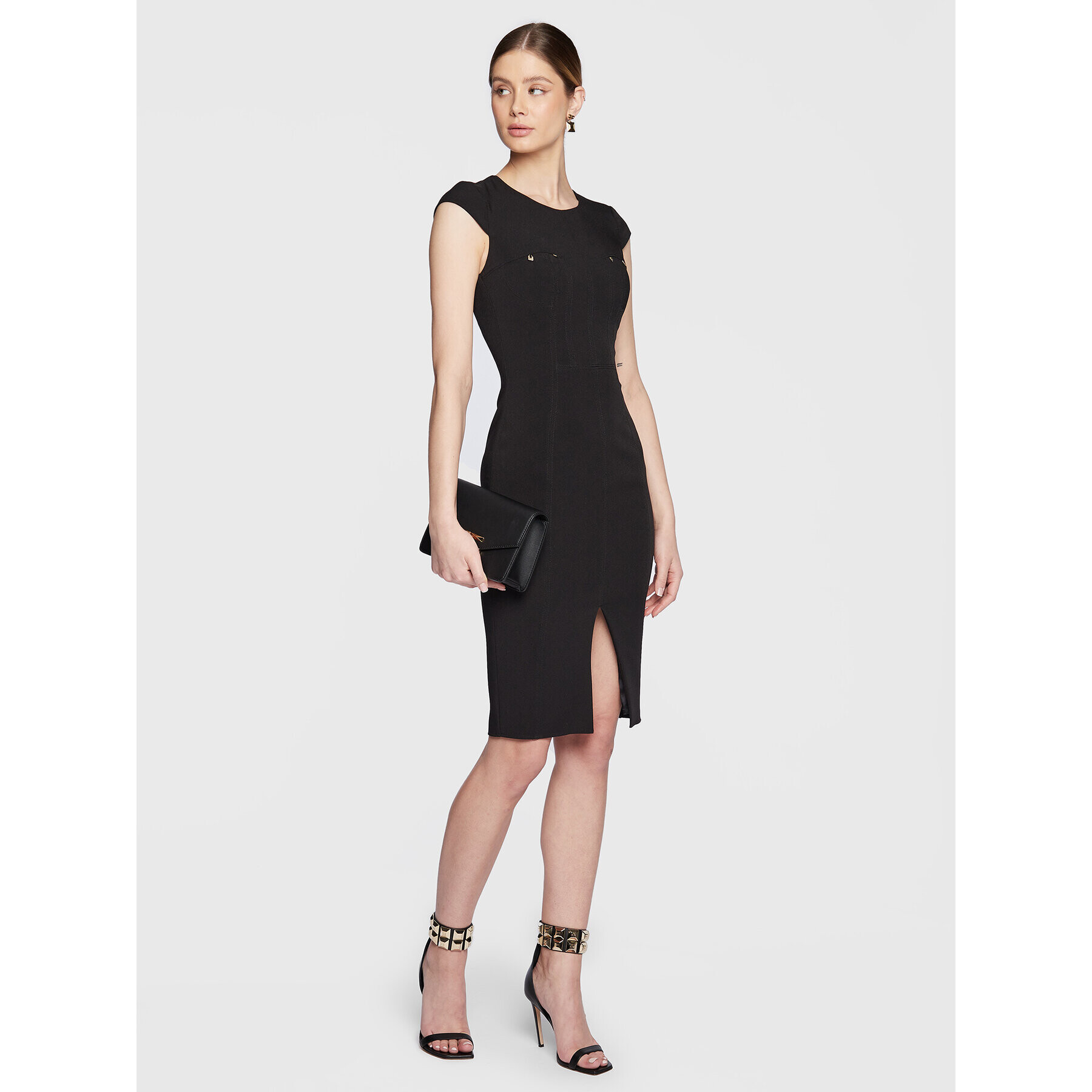 Elisabetta Franchi Коктейлна рокля AB-361-31E2-V390 Черен Slim Fit - Pepit.bg