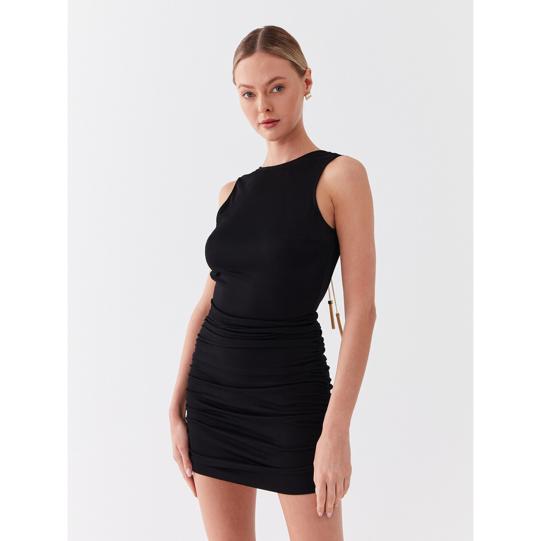 Elisabetta Franchi Коктейлна рокля AB-426-32E2-V340 Черен Slim Fit - Pepit.bg