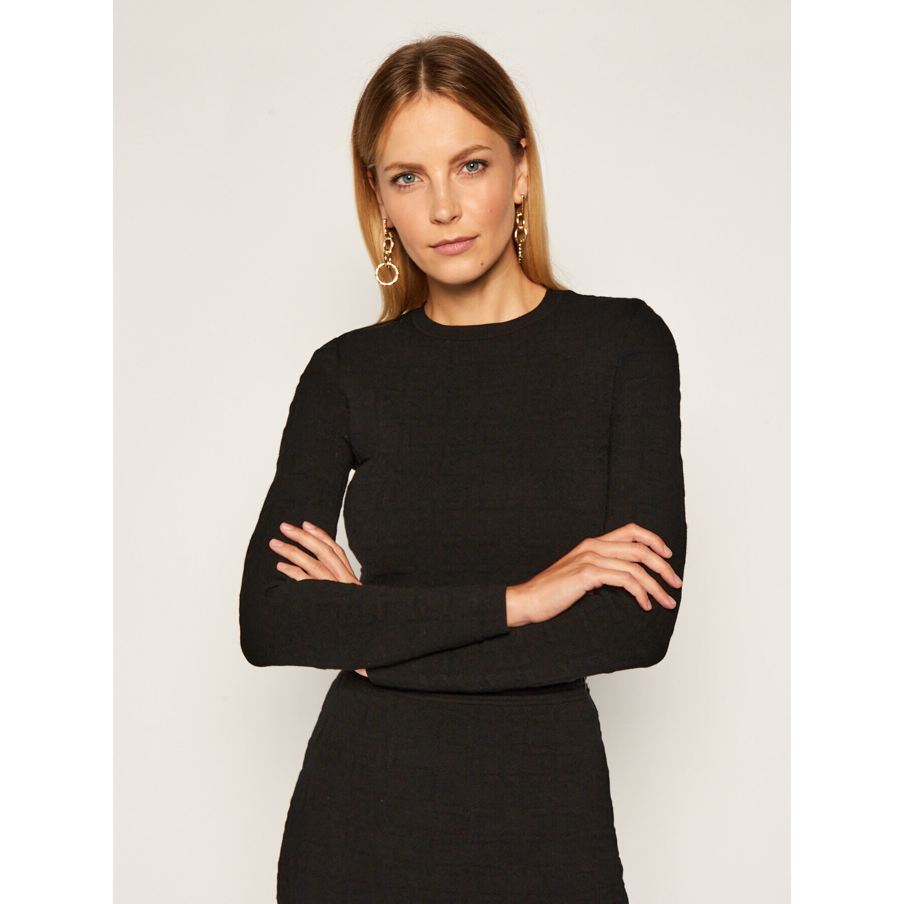 Elisabetta Franchi Komplet sweter i spódnica ołówkowa KC-14Q-06E2-V699 Черен Slim Fit - Pepit.bg