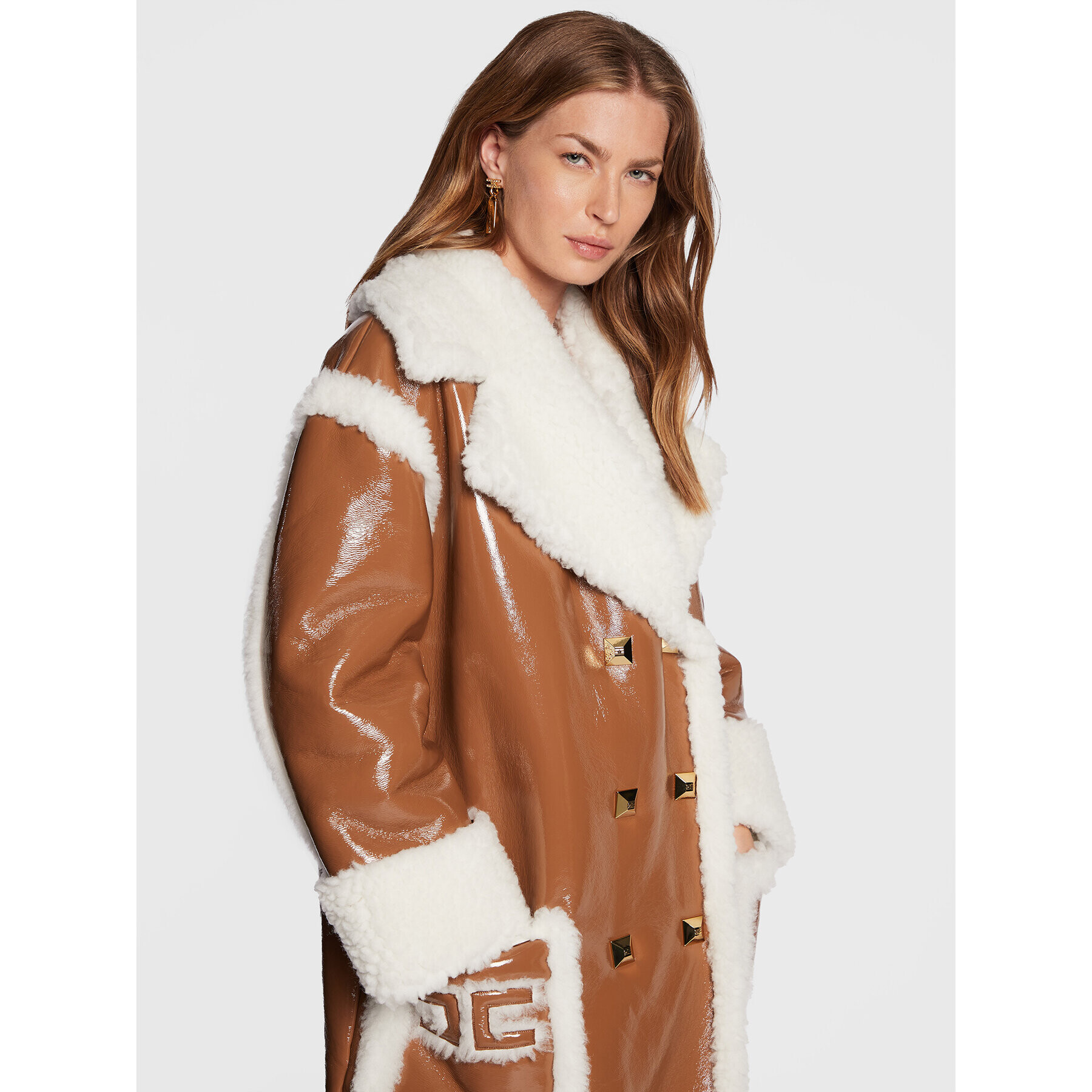 Elisabetta Franchi Кожух CP-41A-26E2-V900 Кафяв Regular Fit - Pepit.bg