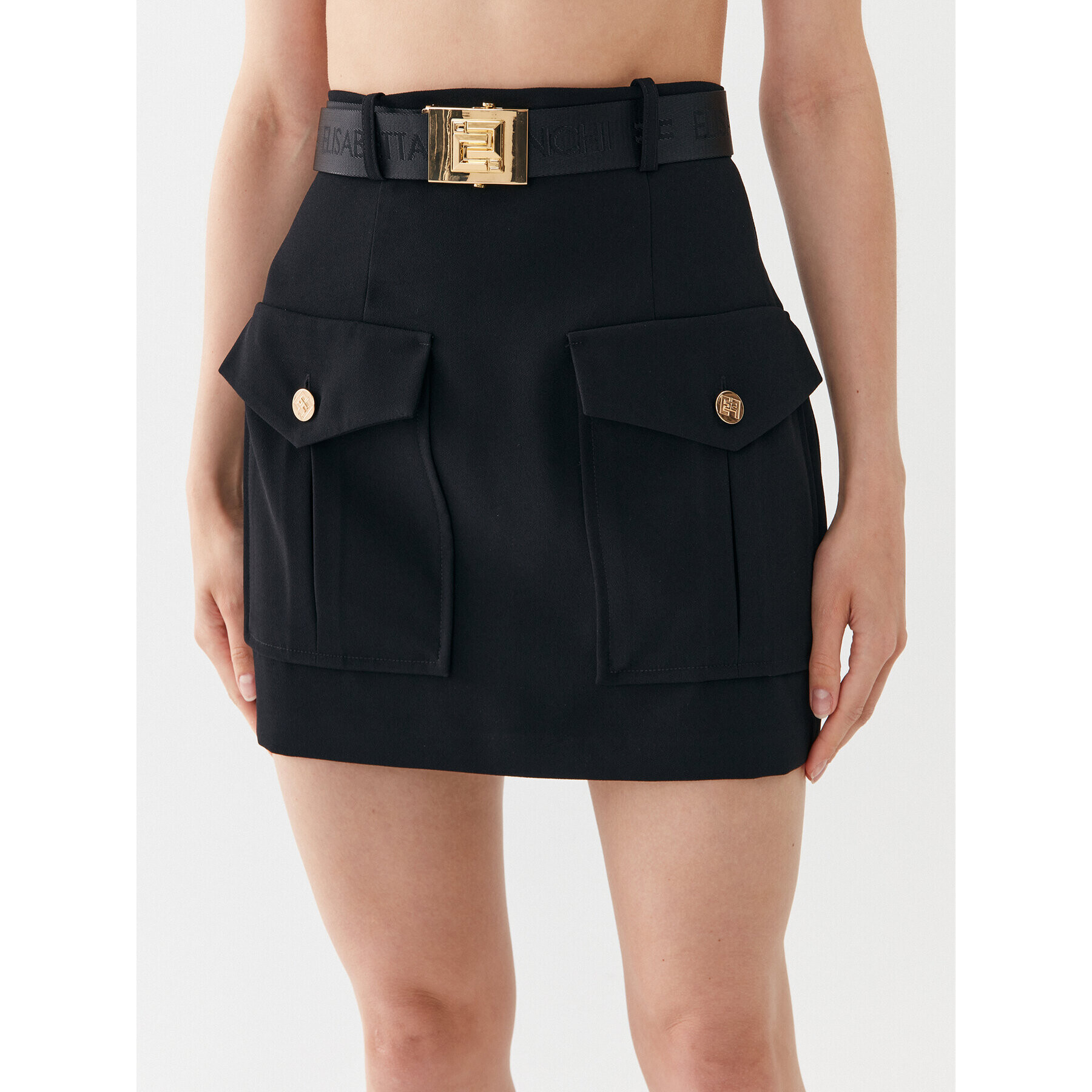 Elisabetta Franchi Мини пола GO-032-36E2-V350 Черен Regular Fit - Pepit.bg