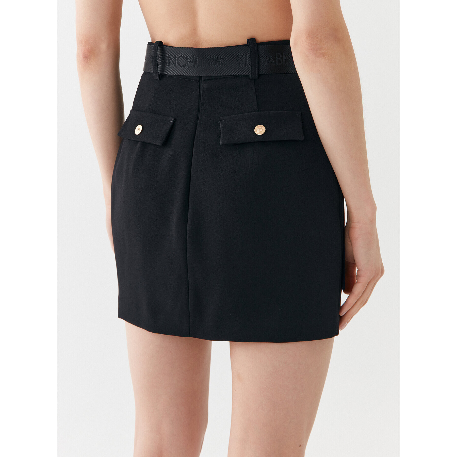 Elisabetta Franchi Мини пола GO-032-36E2-V350 Черен Regular Fit - Pepit.bg