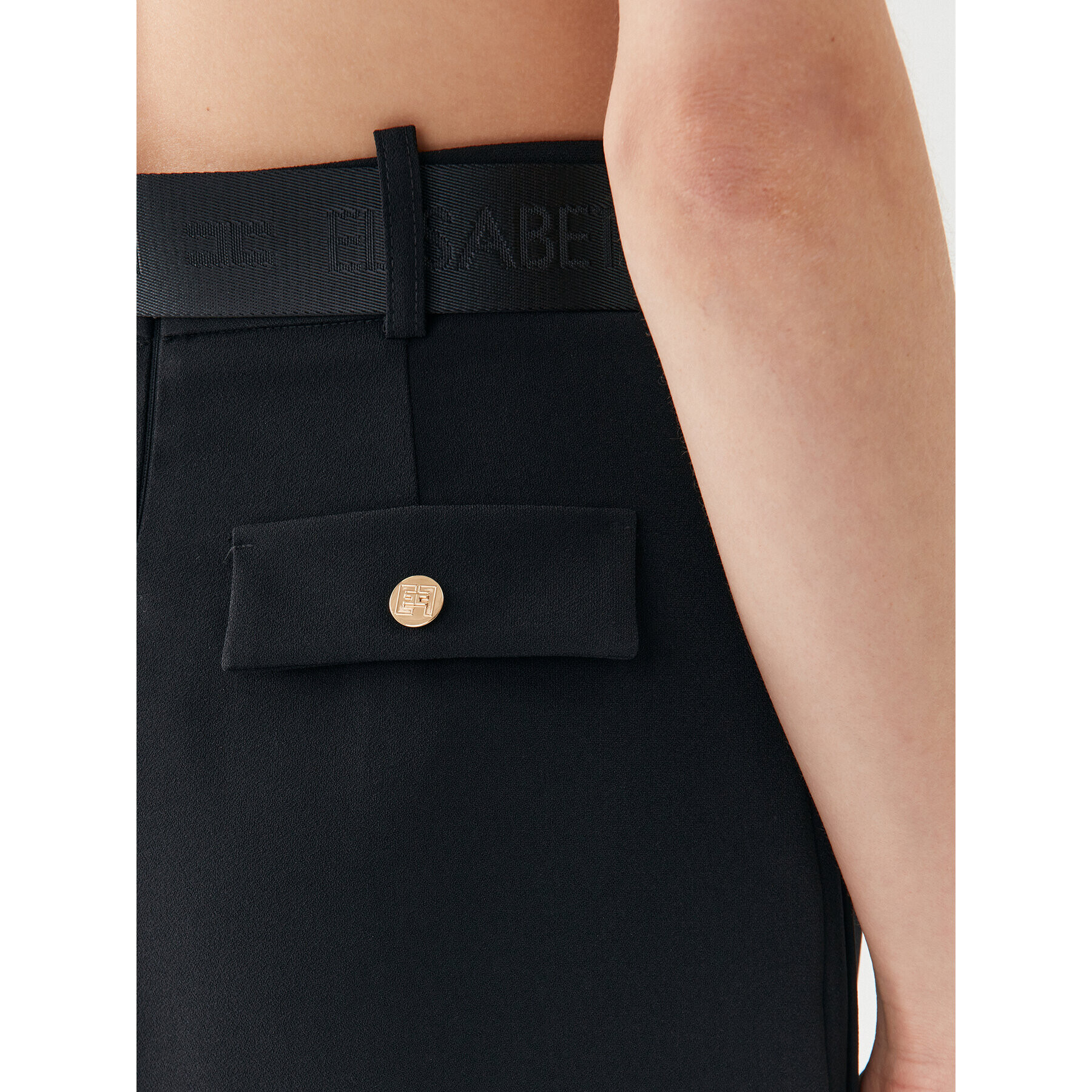 Elisabetta Franchi Мини пола GO-032-36E2-V350 Черен Regular Fit - Pepit.bg