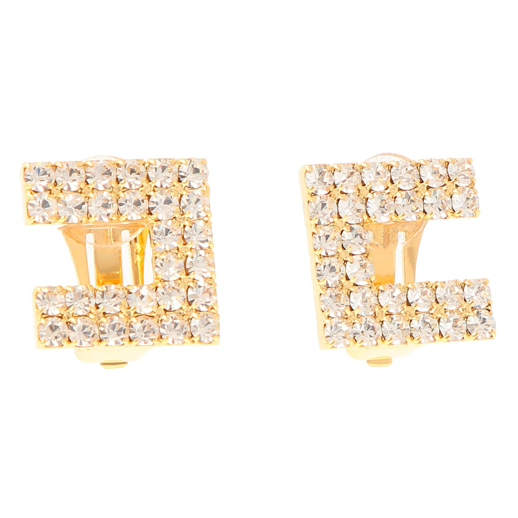 Elisabetta Franchi Обеци с клипс OR-24M-36E2-V150 Златист - Pepit.bg